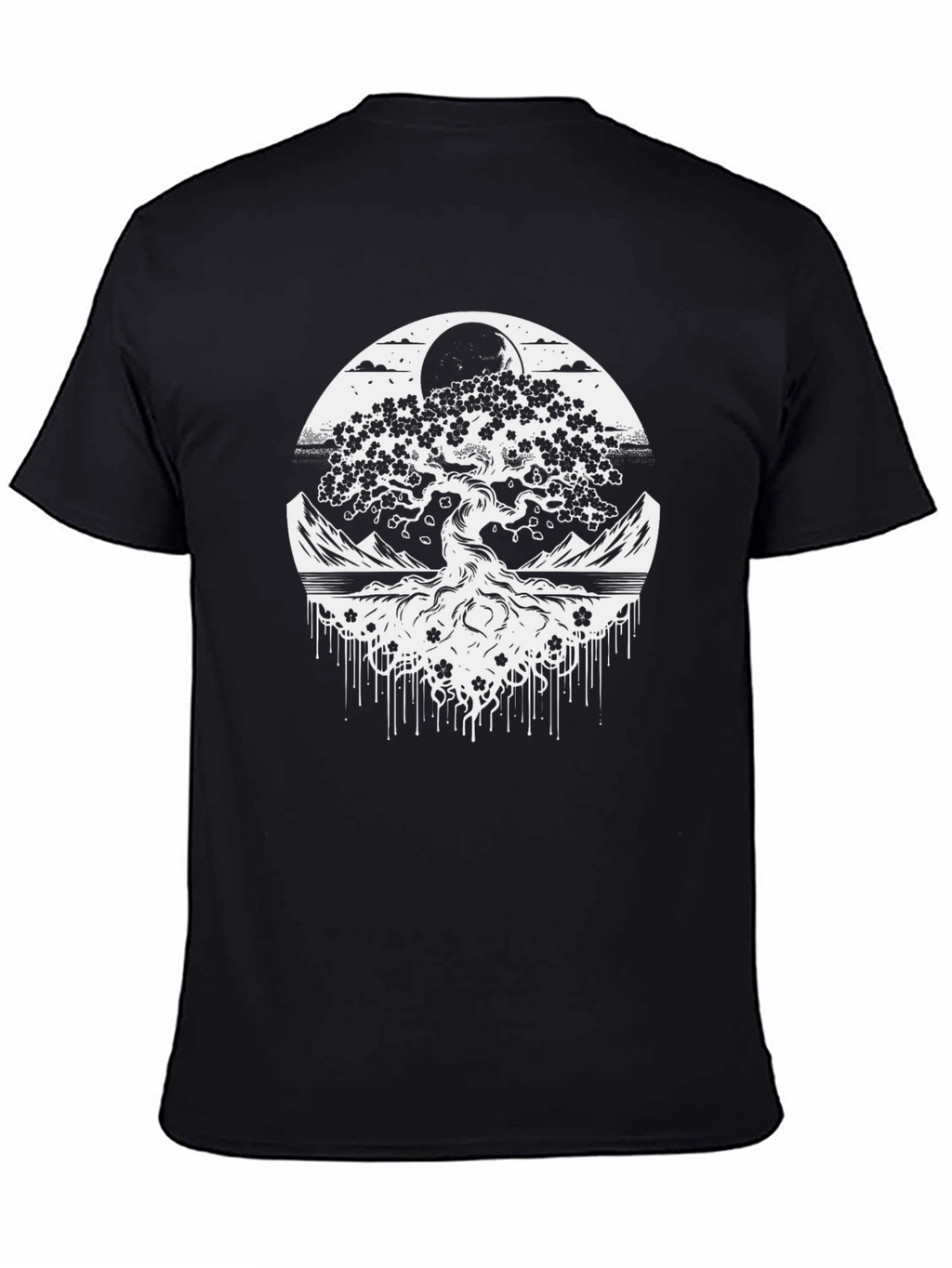 Nature Tree Graphic T-Shirt - Mens Black Tee