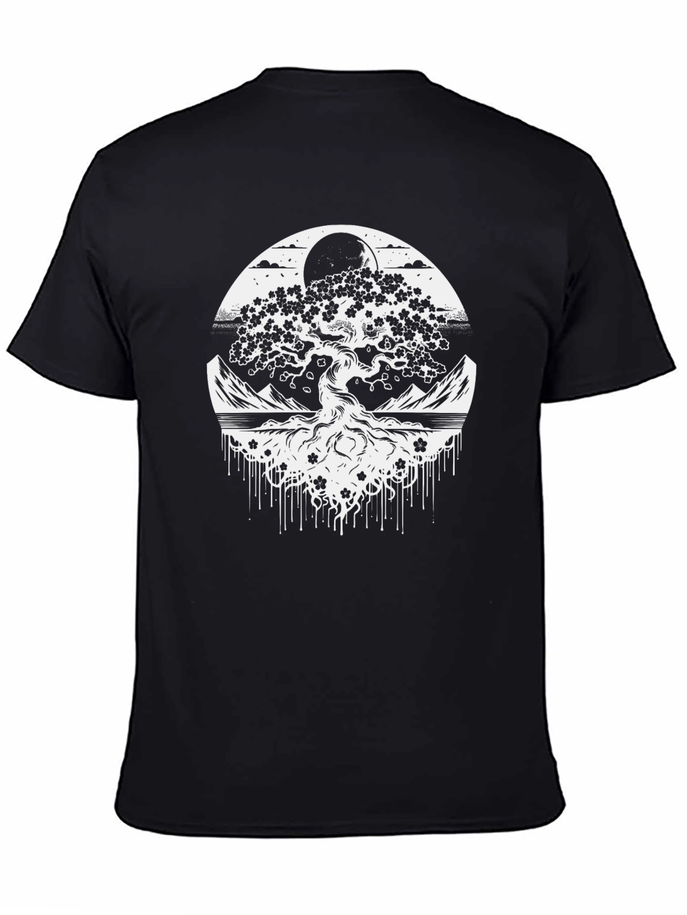 Nature Tree Graphic T-Shirt - Mens Black Tee