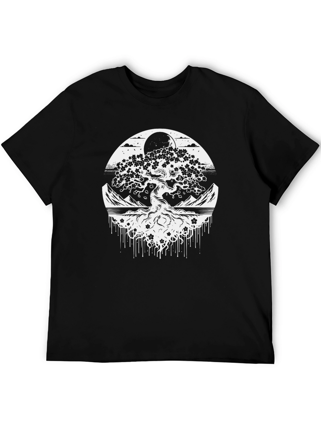 Nature Tree Graphic T-Shirt - Mens Black Tee