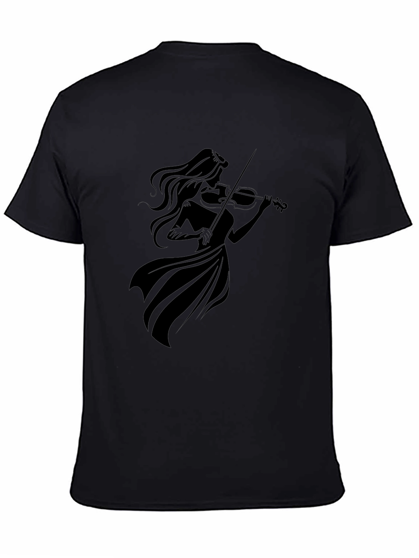 Violin Player Graphic Black T-Shirt