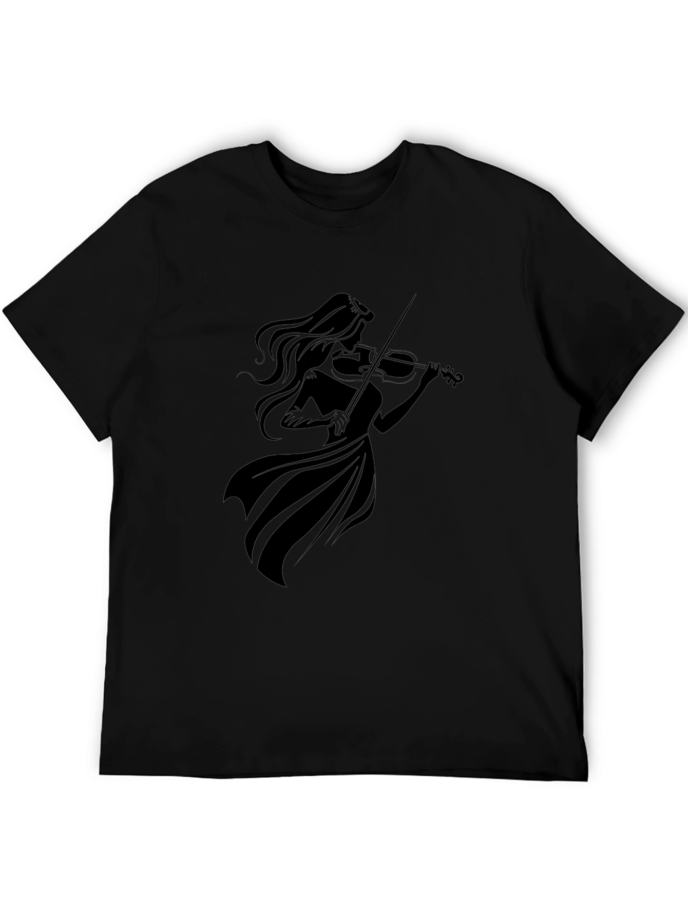 Violin Player Graphic Black T-Shirt