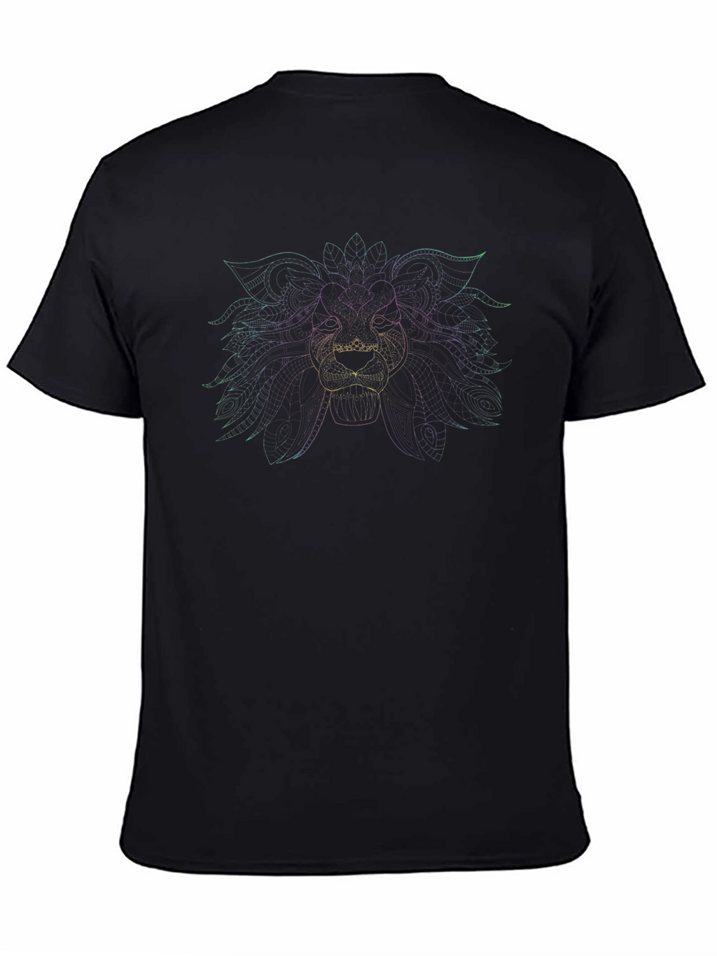 Lion Geometric T-Shirt - Black