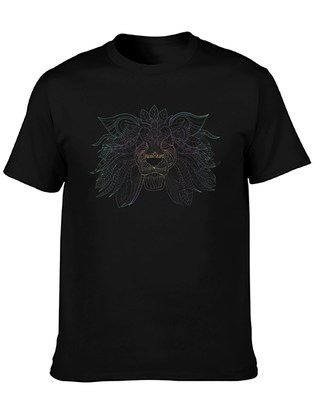 Lion Geometric T-Shirt - Black