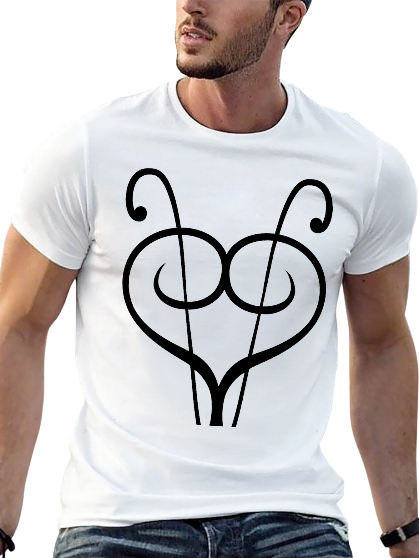 Abstract Graphic Print Black T-Shirt