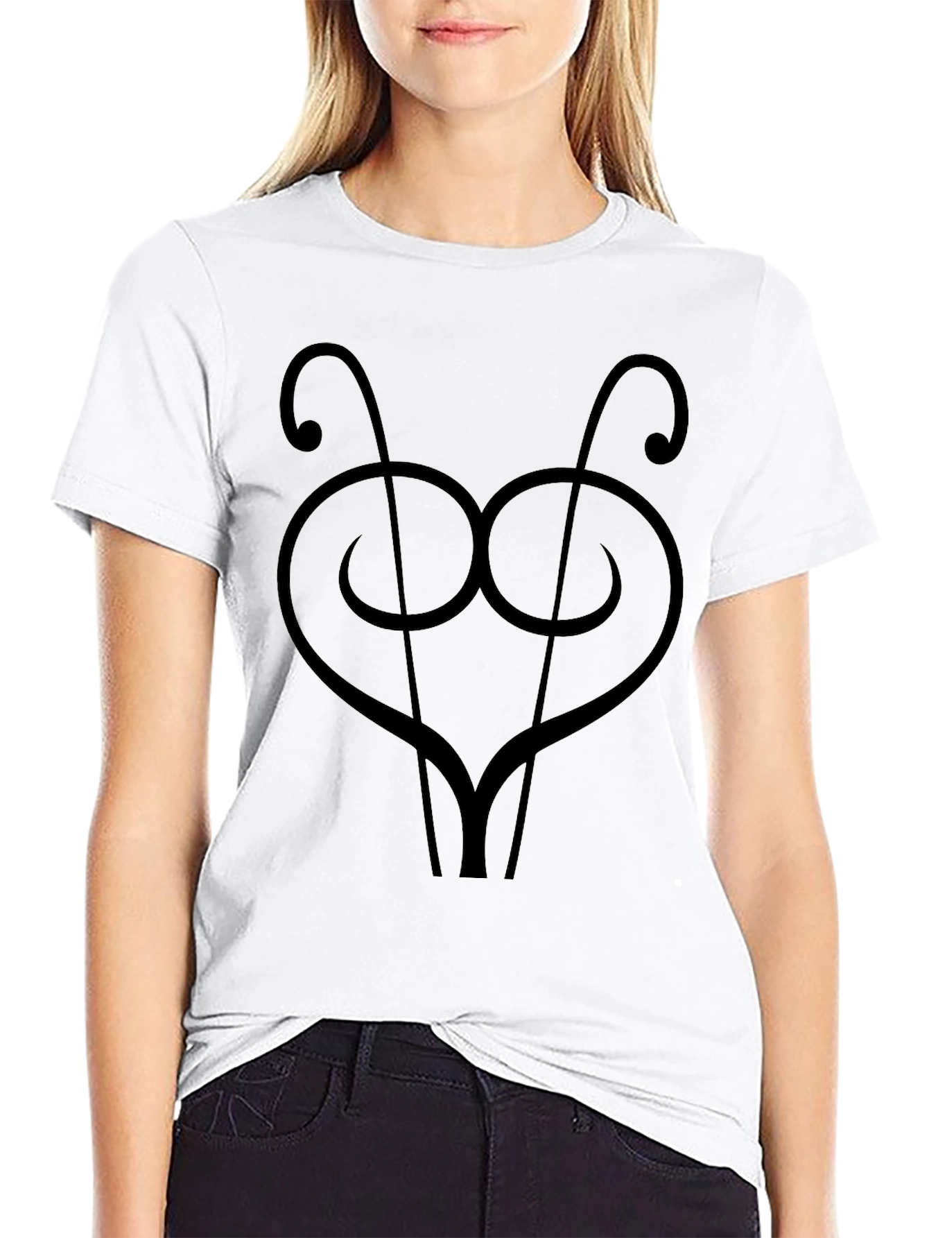 Abstract Graphic Print Black T-Shirt