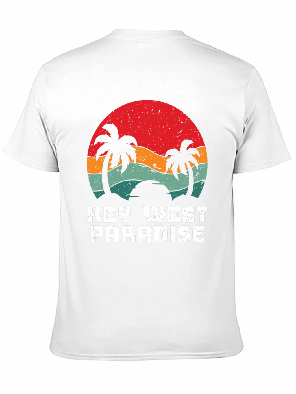 Key West Paradise Retro T-Shirt - Tropical Palm Design