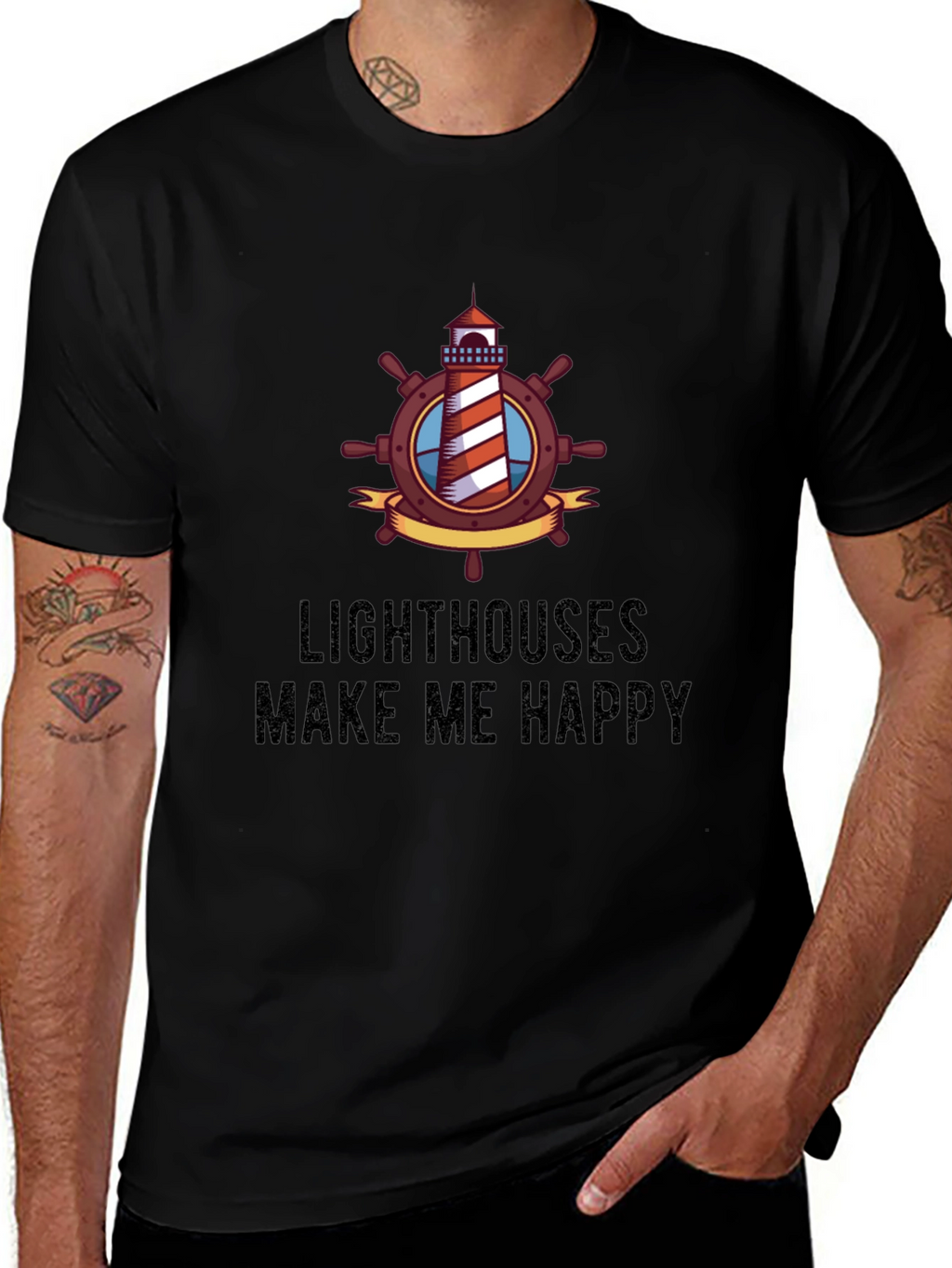 Lighthouses Make Me Happy Graphic Tee