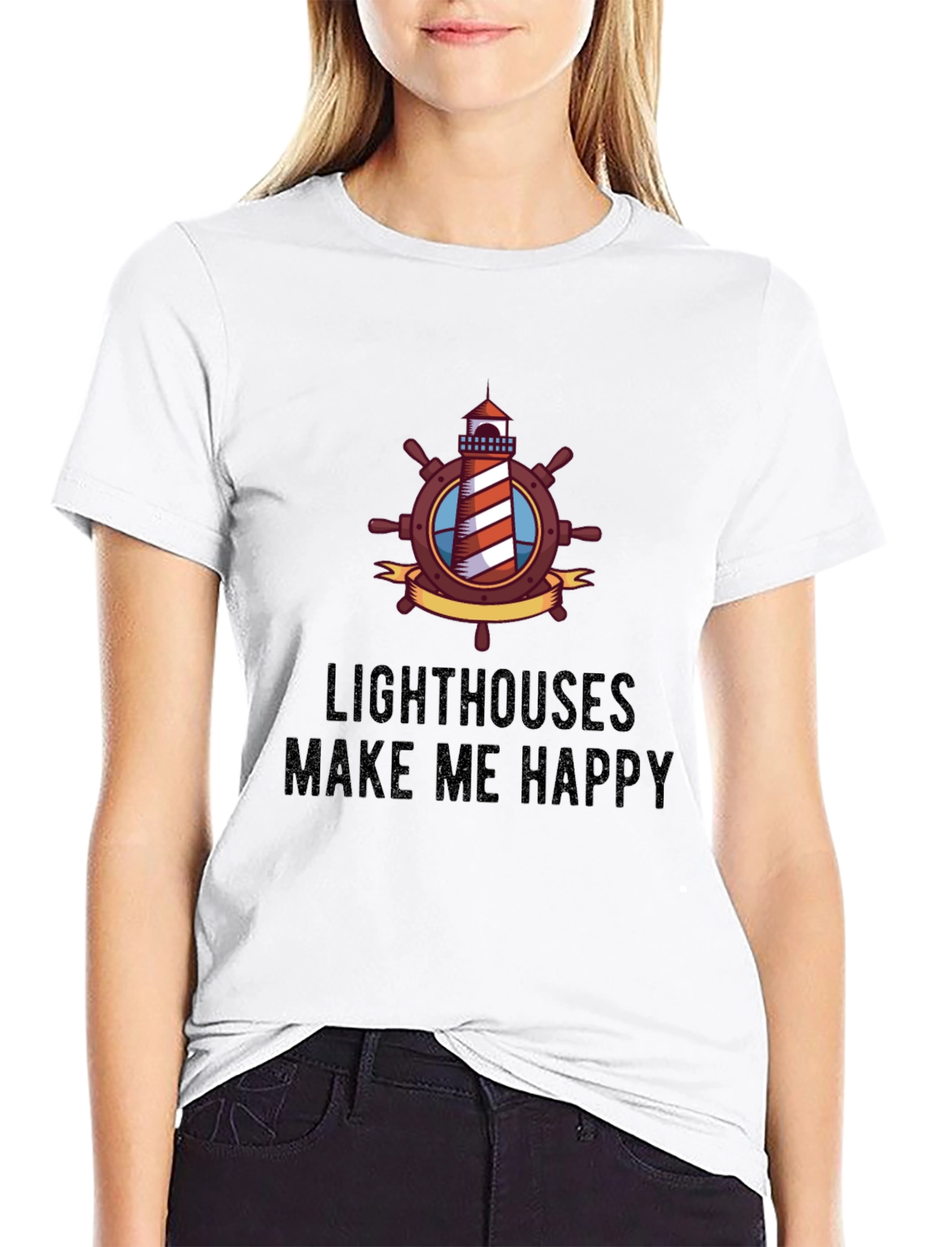 Lighthouses Make Me Happy Graphic Tee