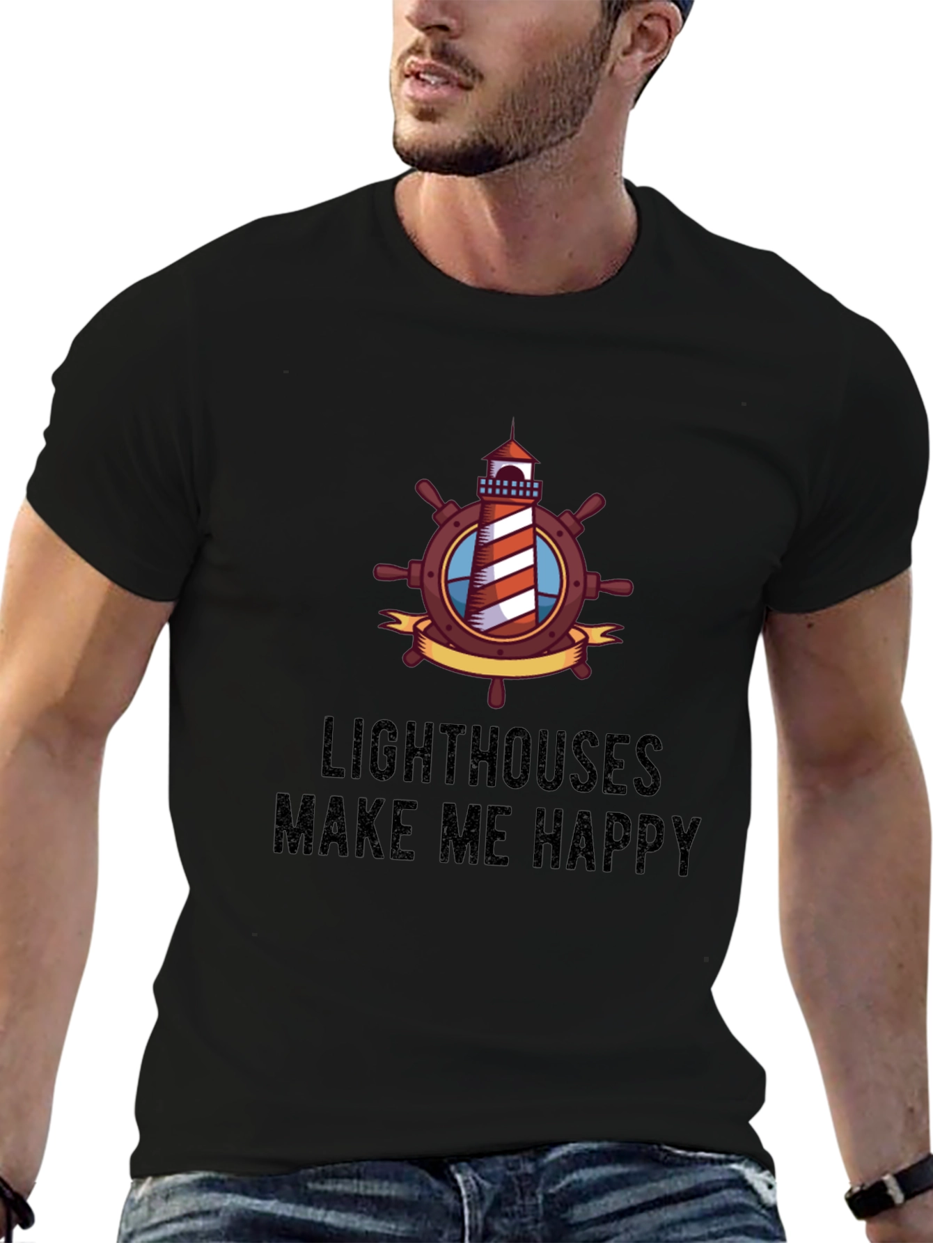 Lighthouses Make Me Happy Graphic Tee
