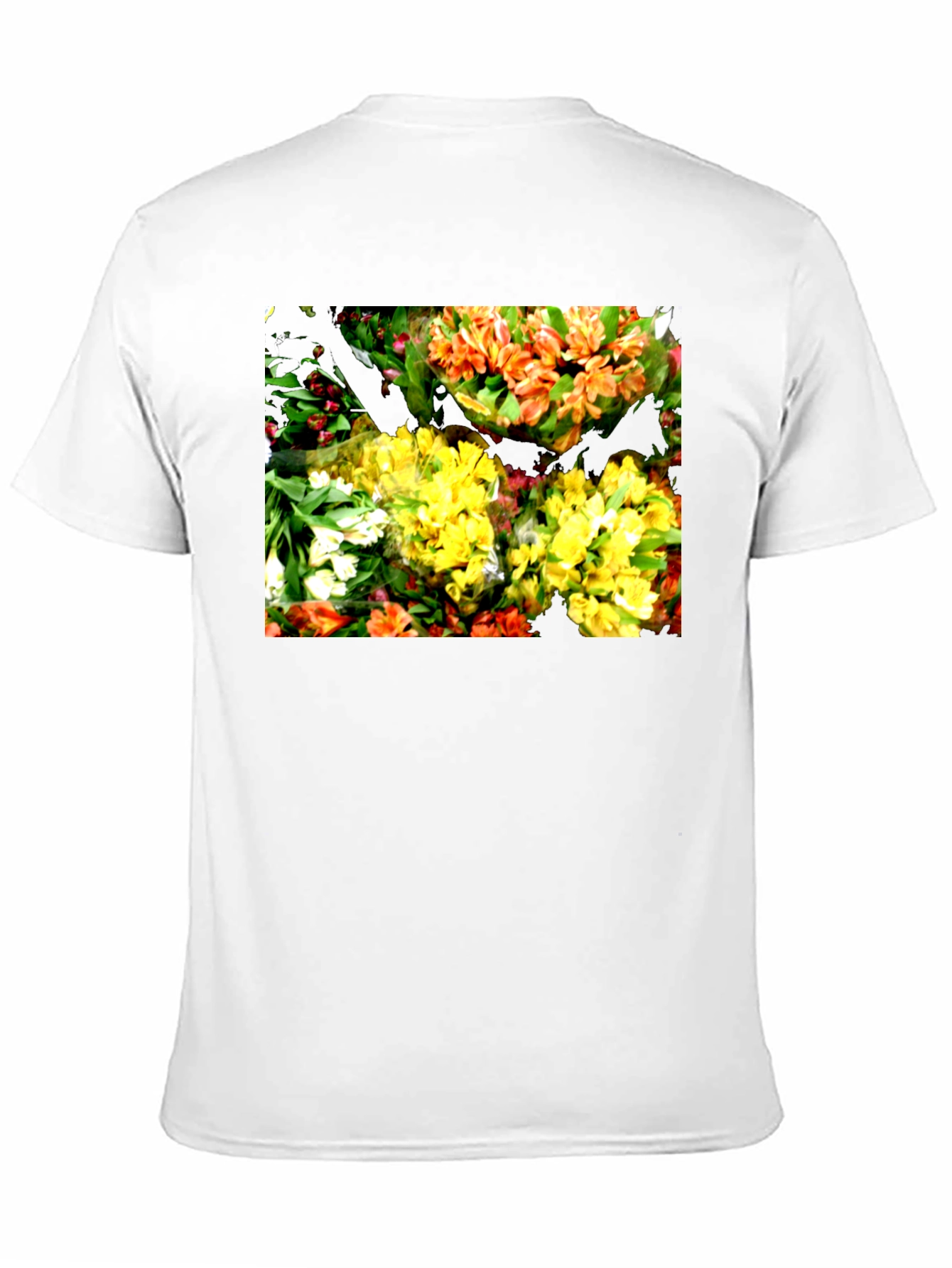 Floral Graphic Black T-Shirt - Vibrant Bouquet Design