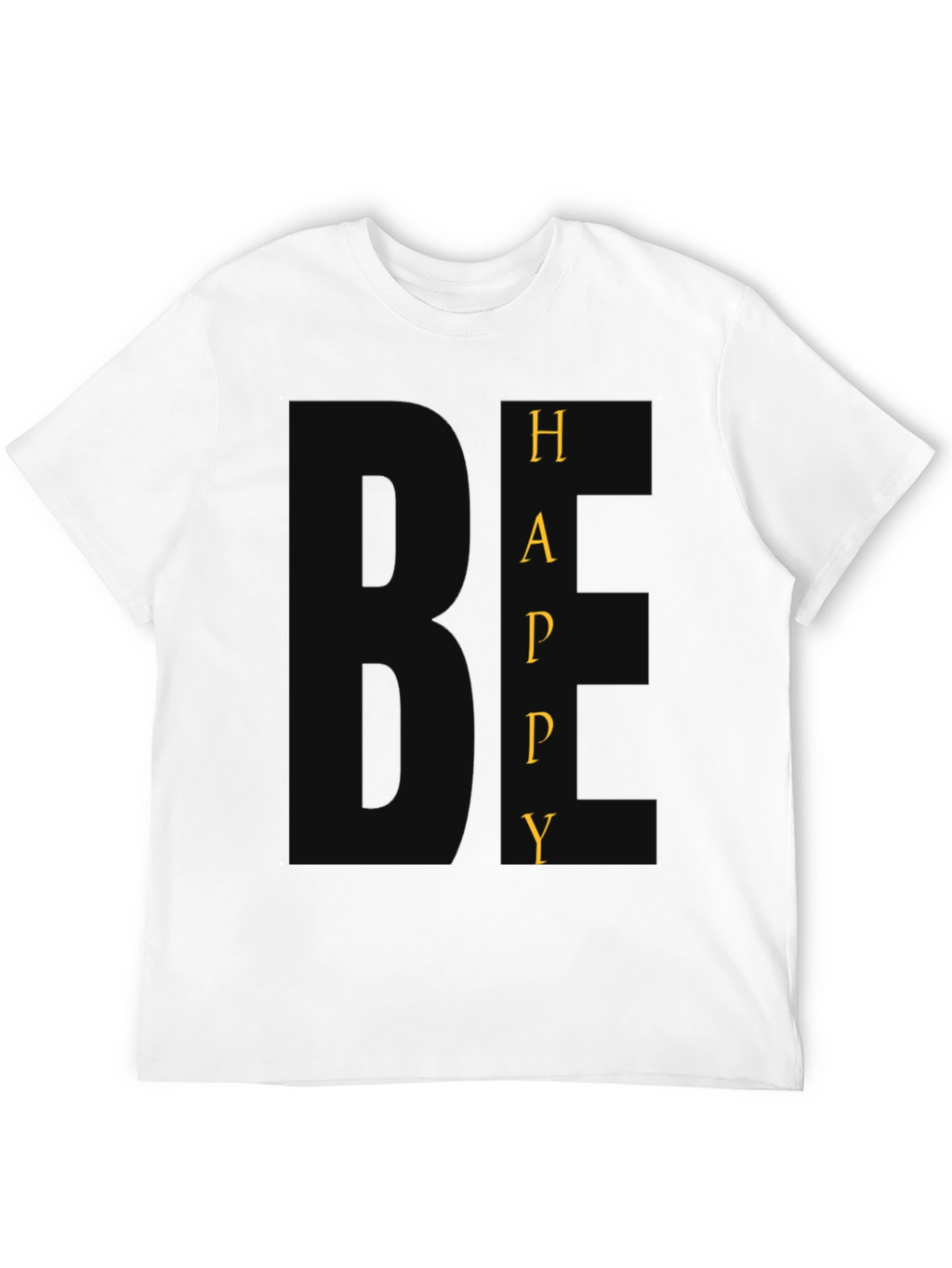 Be Happy Graphic Tee - Black Crew Neck