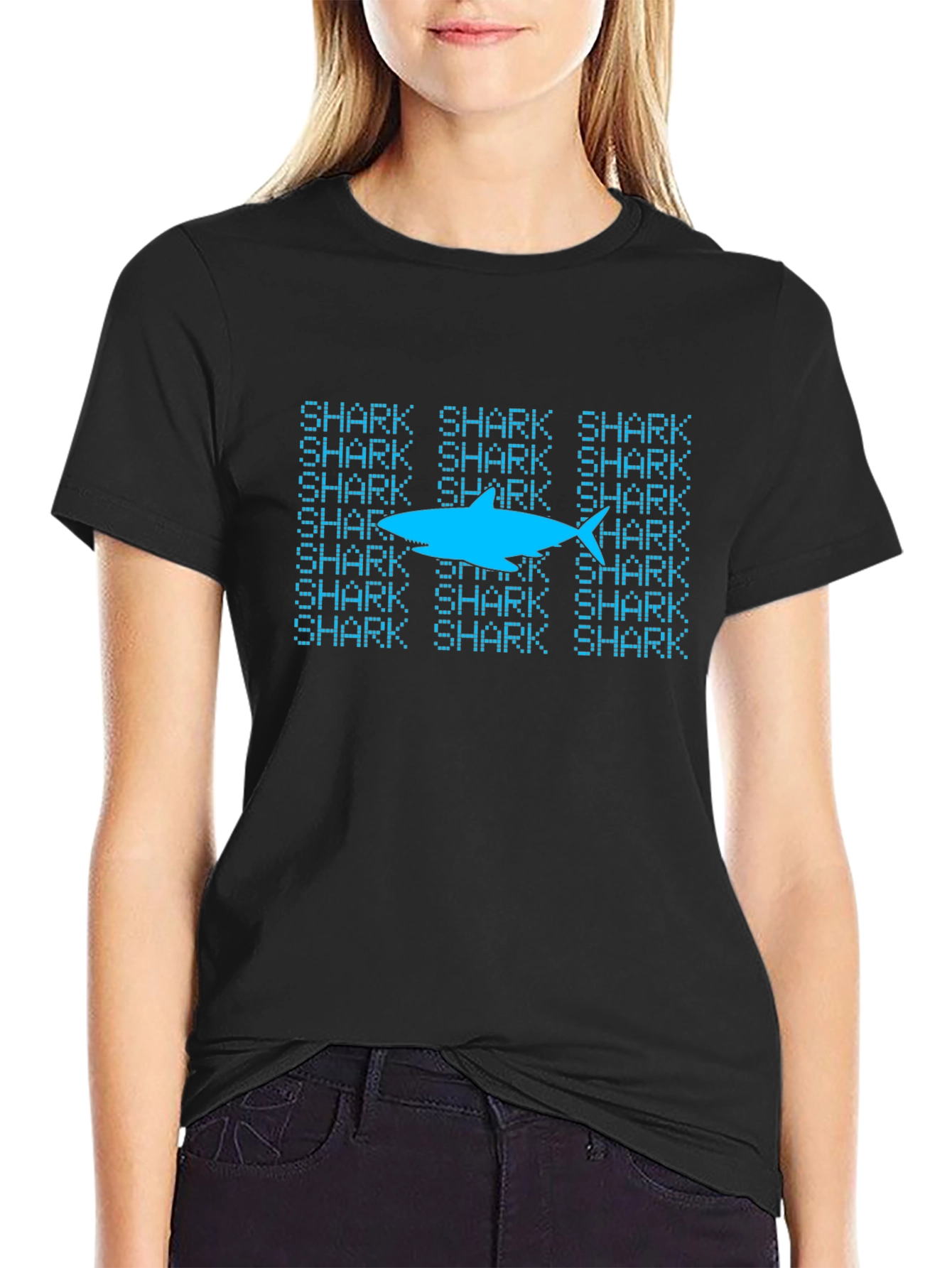 Shark Pattern T-Shirt - Cool Graphic Tee