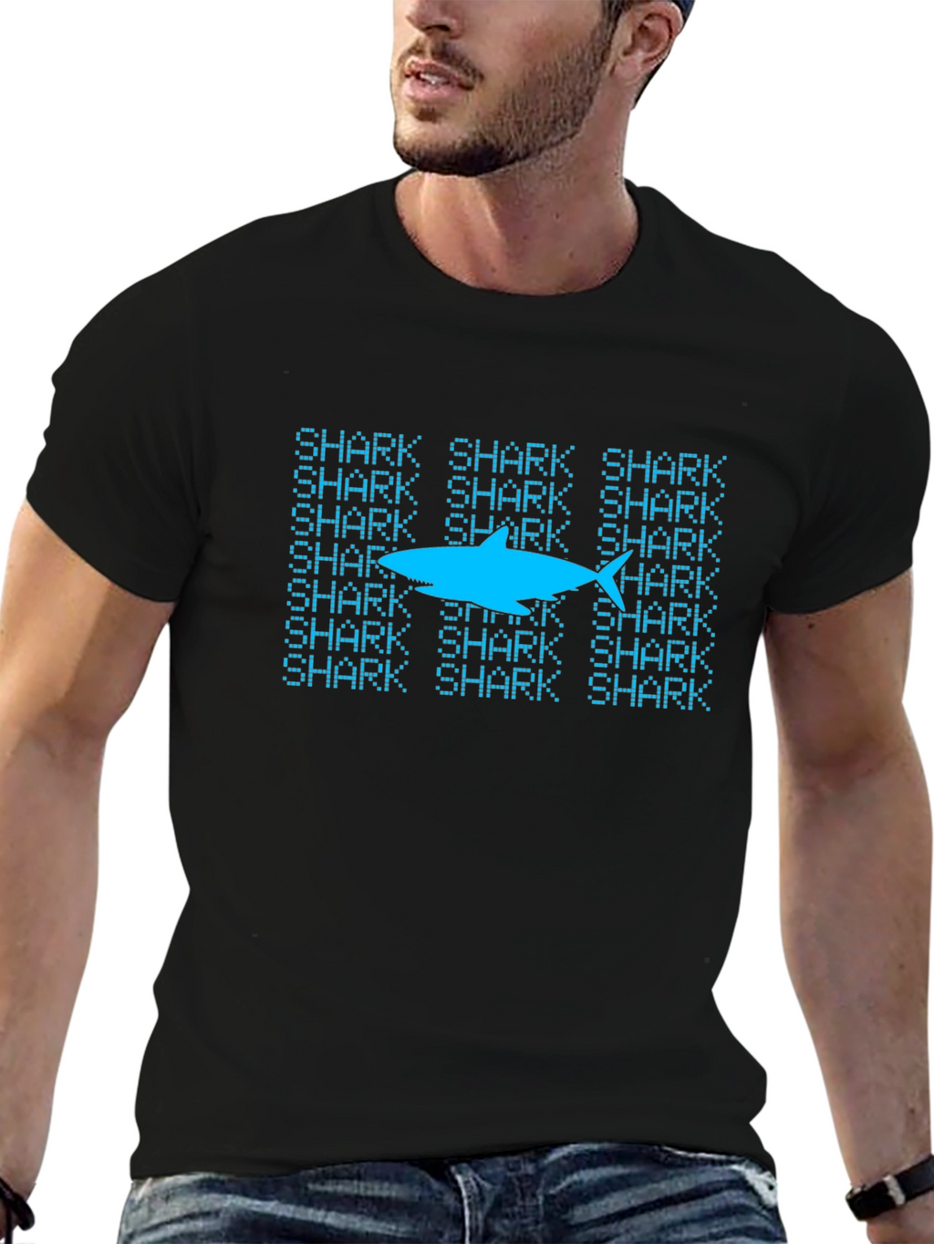 Shark Pattern T-Shirt - Cool Graphic Tee