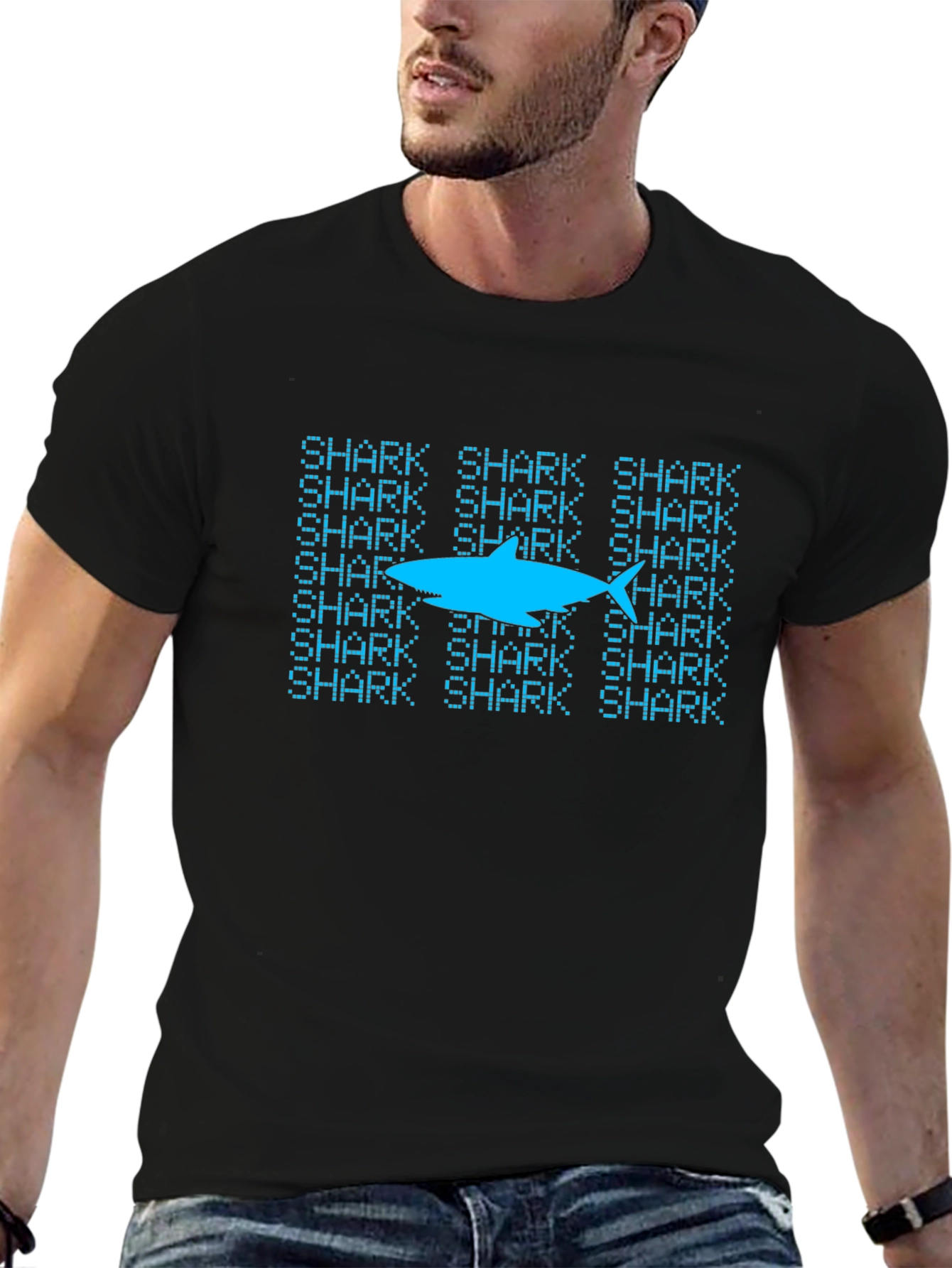 Shark Pattern T-Shirt - Cool Graphic Tee