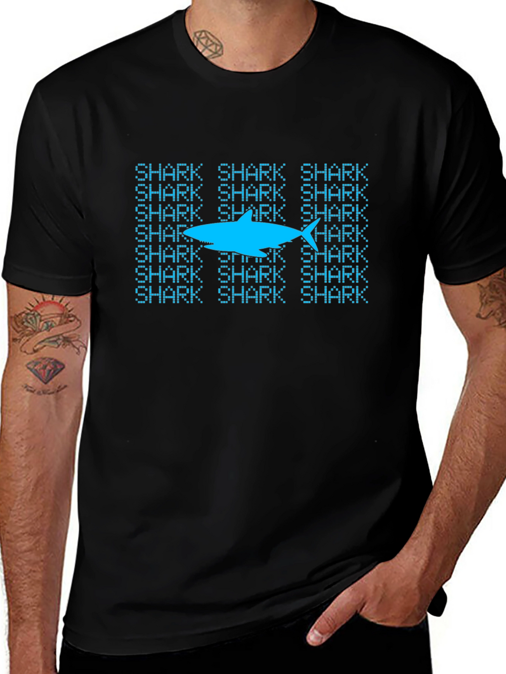 Shark Pattern T-Shirt - Cool Graphic Tee