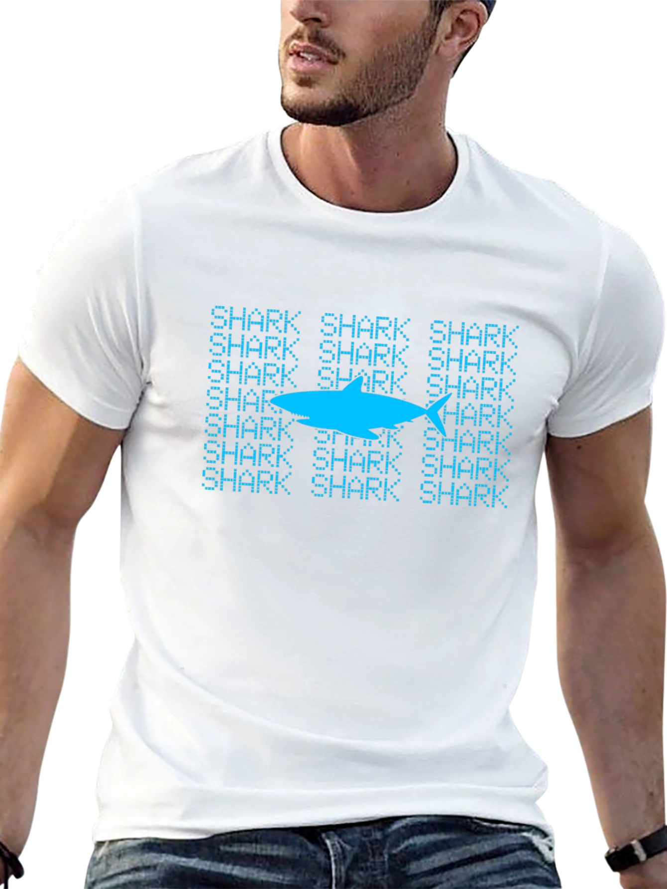 Shark Pattern T-Shirt - Cool Graphic Tee
