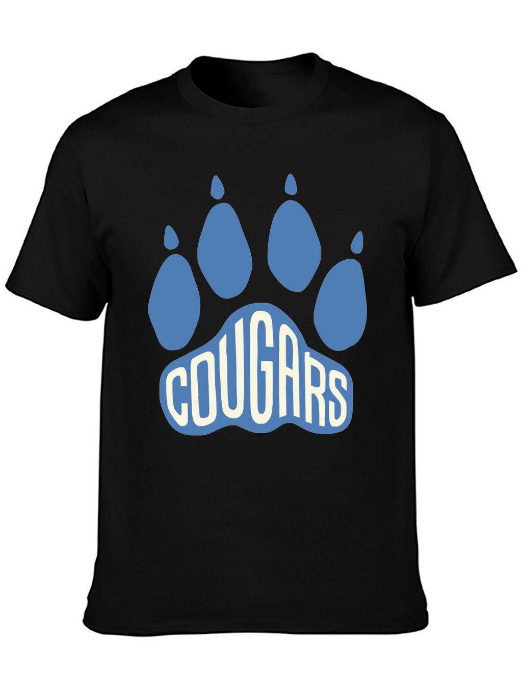 Cougars Paw Print Graphic T-Shirt - Black
