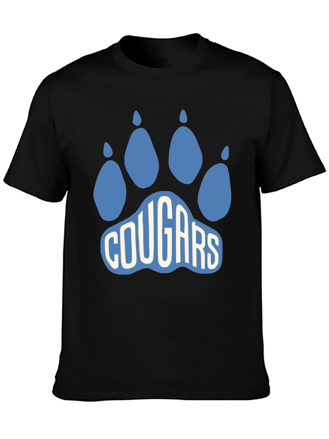 Cougars Paw Print Graphic T-Shirt - Black