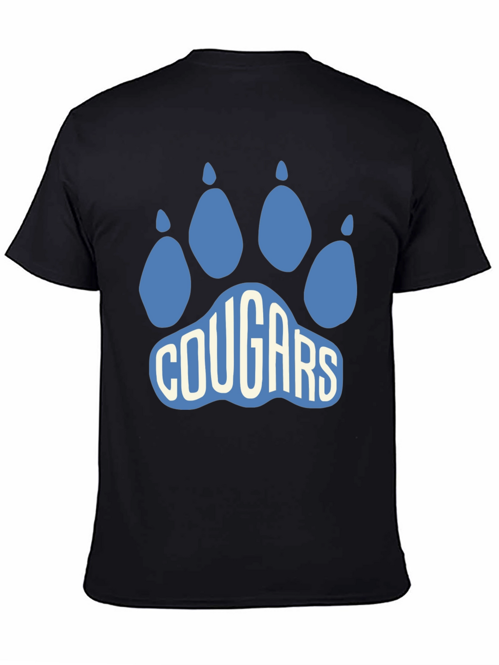 Cougars Paw Print Graphic T-Shirt - Black