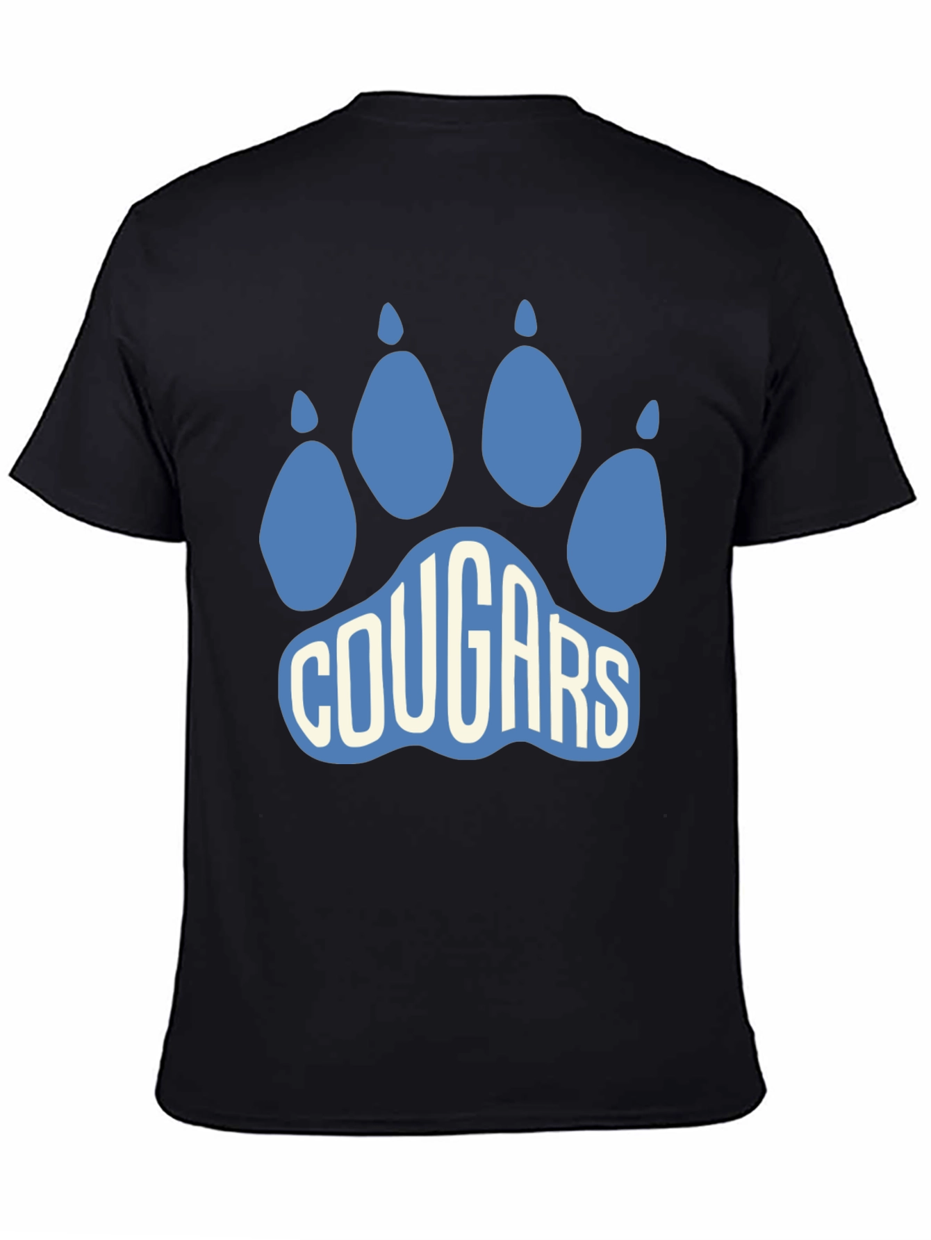 Cougars Paw Print Graphic T-Shirt - Black