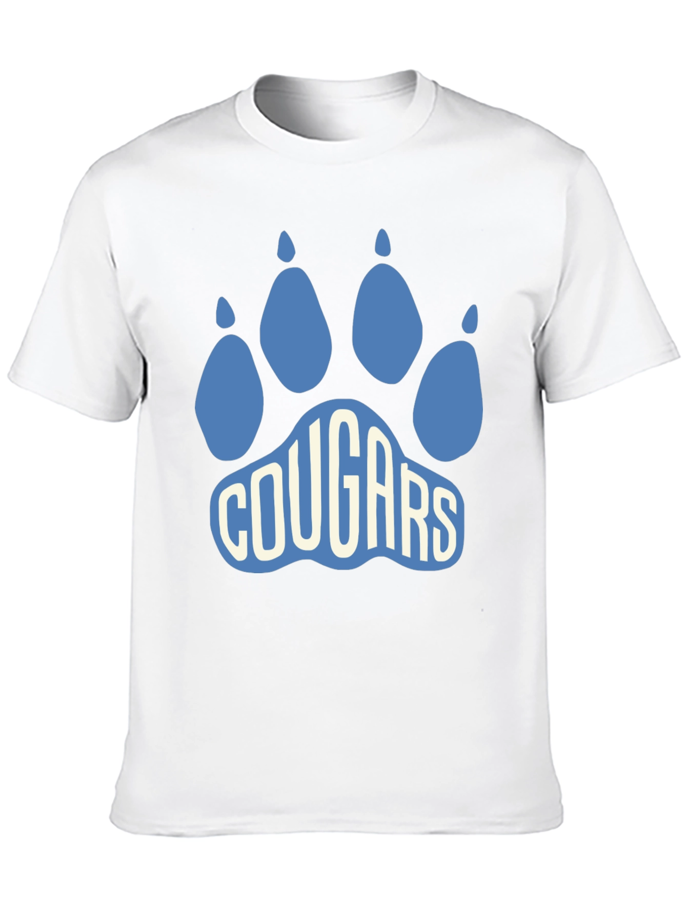Cougars Paw Print Graphic T-Shirt - Black