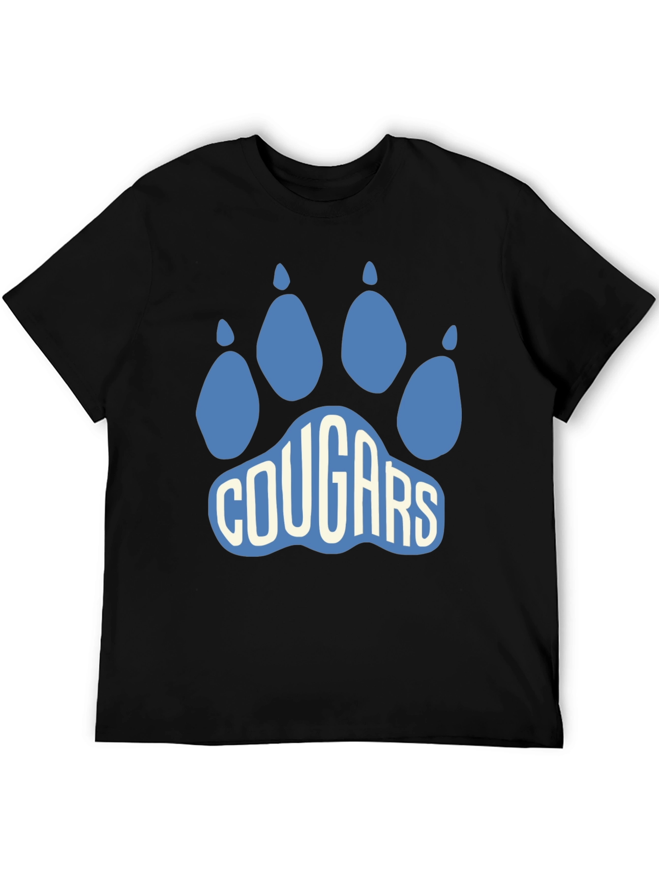 Cougars Paw Print Graphic T-Shirt - Black