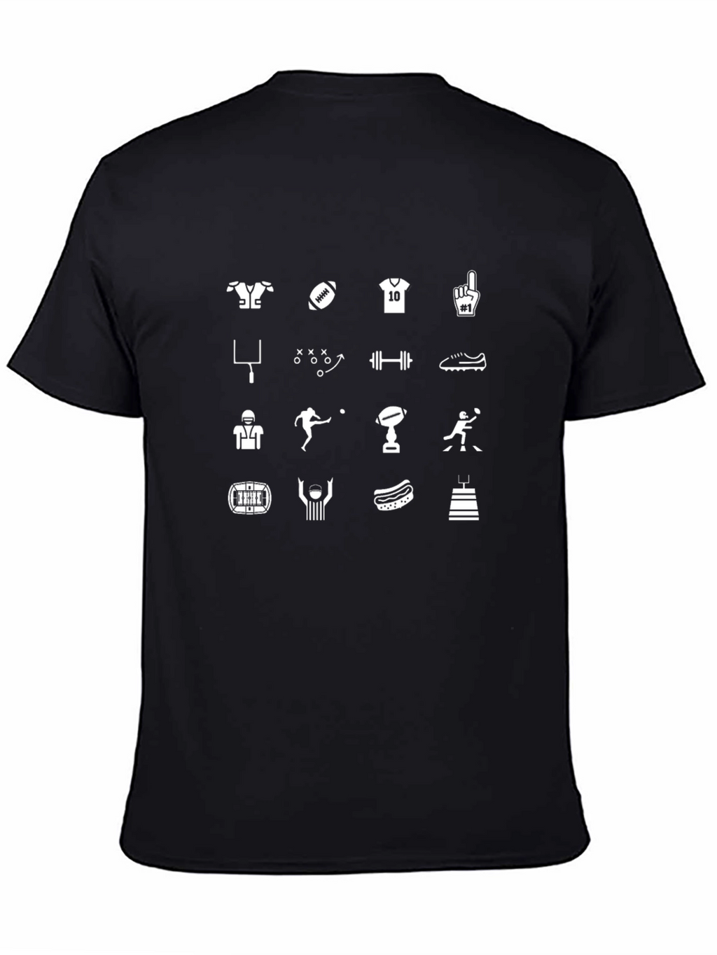 Football Icons Black T-Shirt