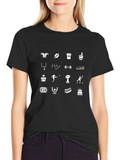 Football Icons Black T-Shirt