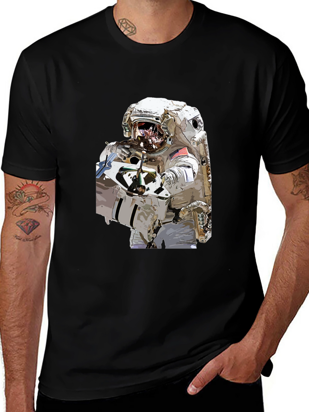 Astronaut Graphic Black T-Shirt