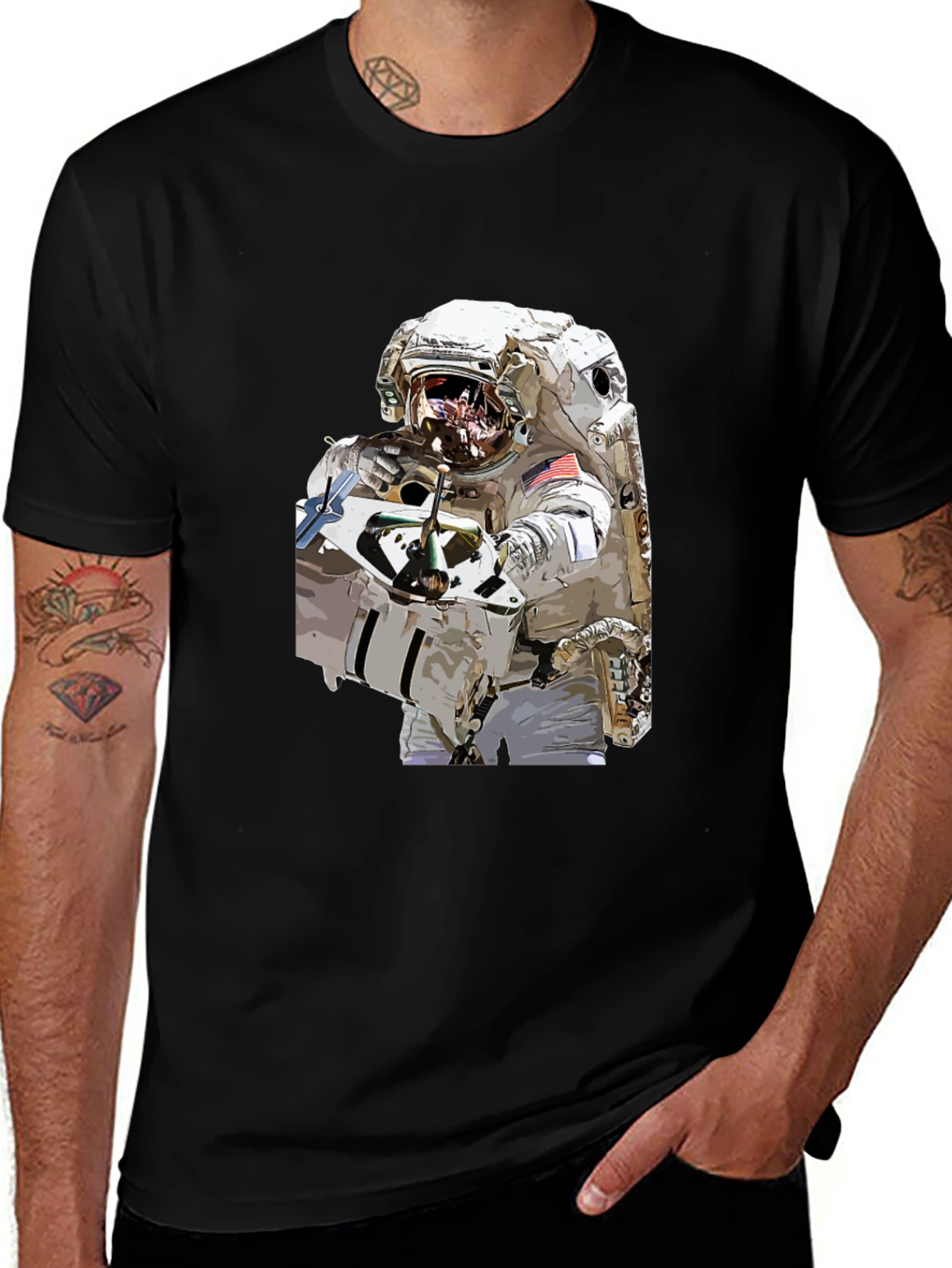 Astronaut Graphic Black T-Shirt