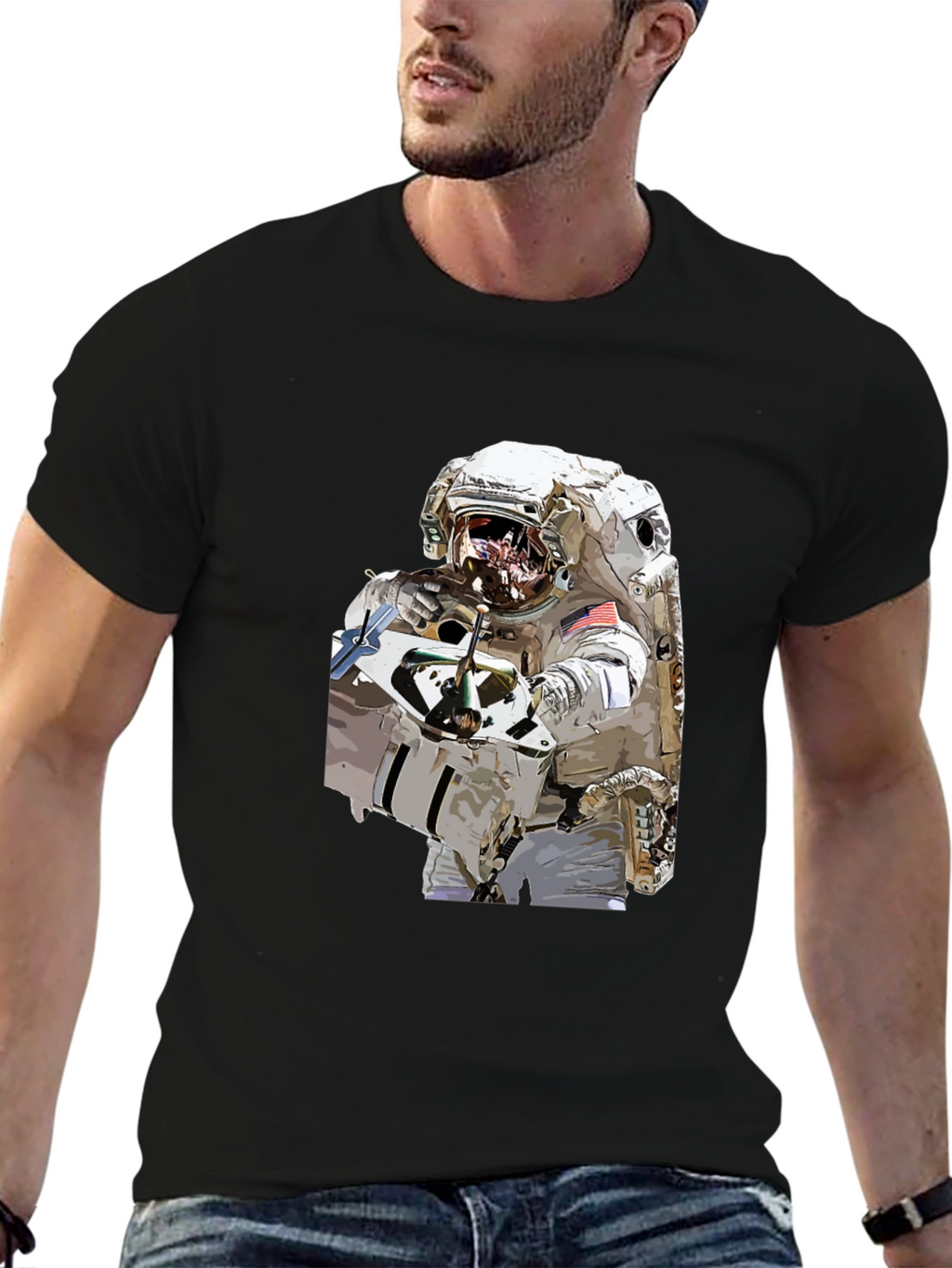 Astronaut Graphic Black T-Shirt