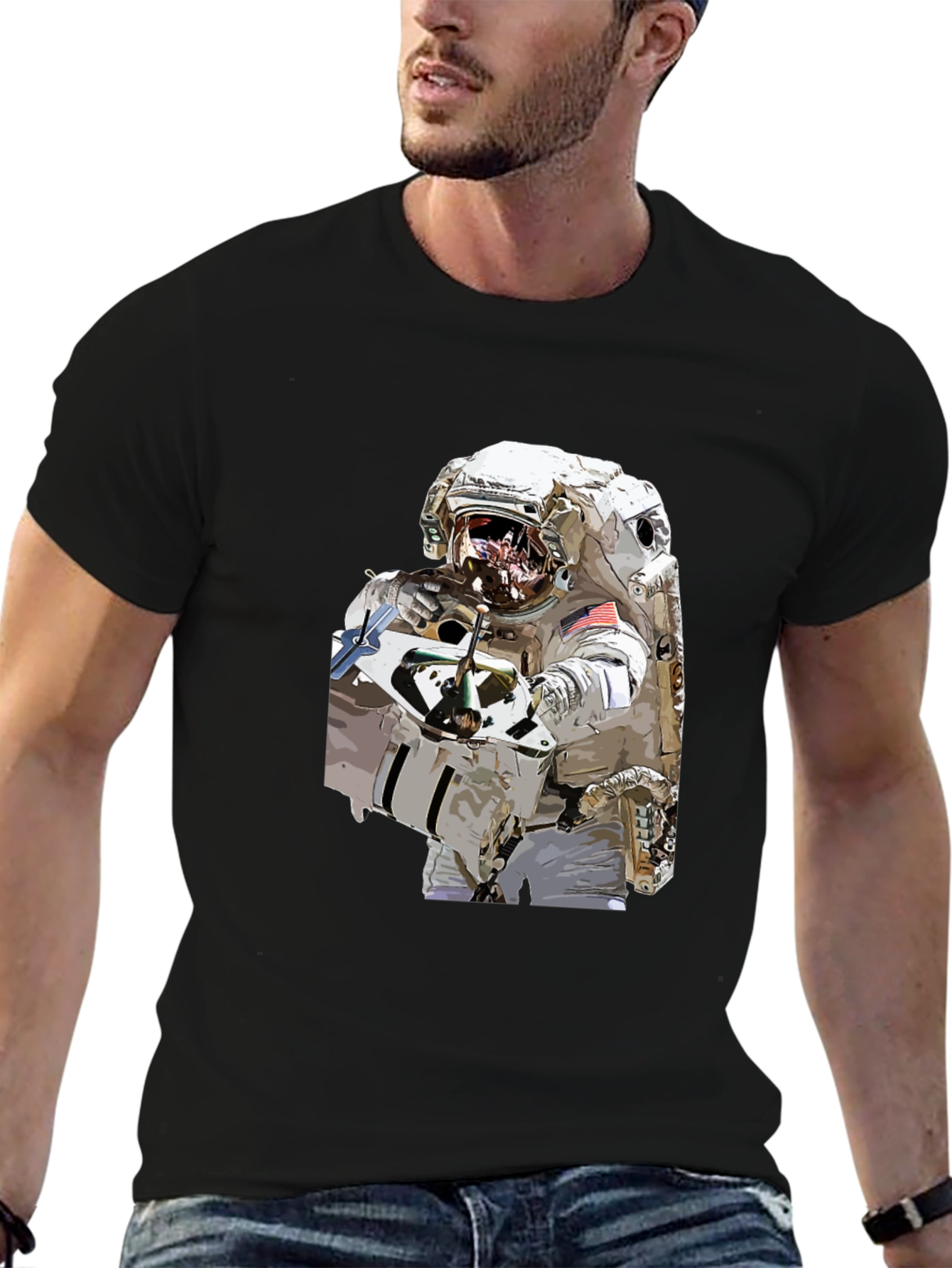 Astronaut Graphic Black T-Shirt
