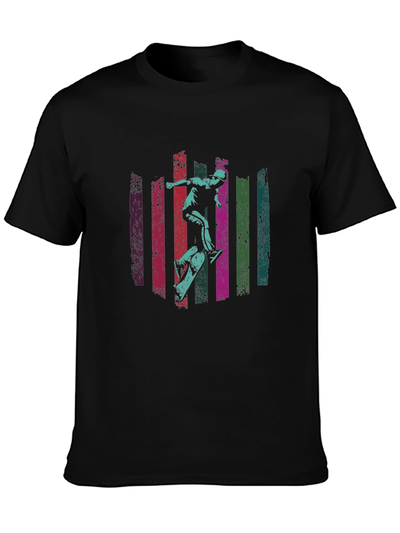 Skateboarding Graphic Tee - Black