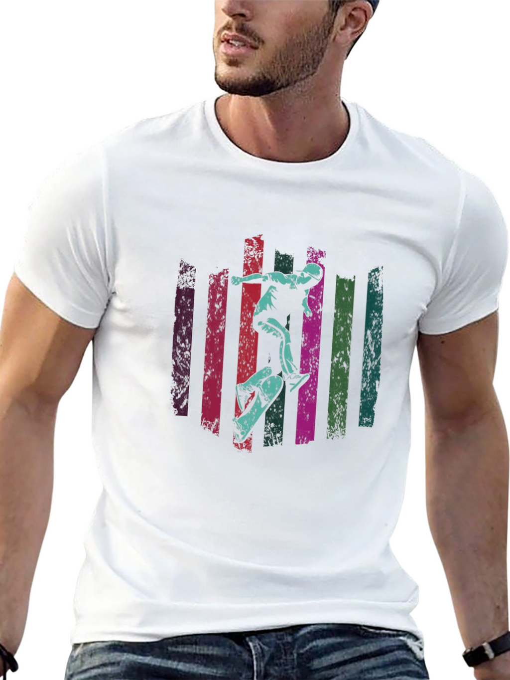 Skateboarding Graphic Tee - Black