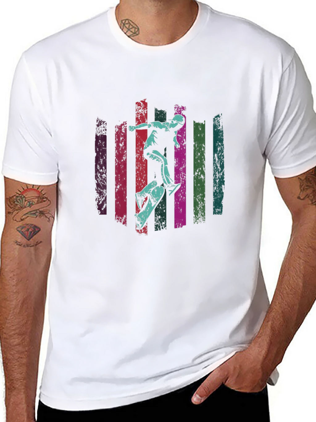 Skateboarding Graphic Tee - Black