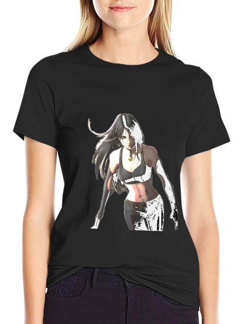 Anime Girl Graphic Black T-Shirt