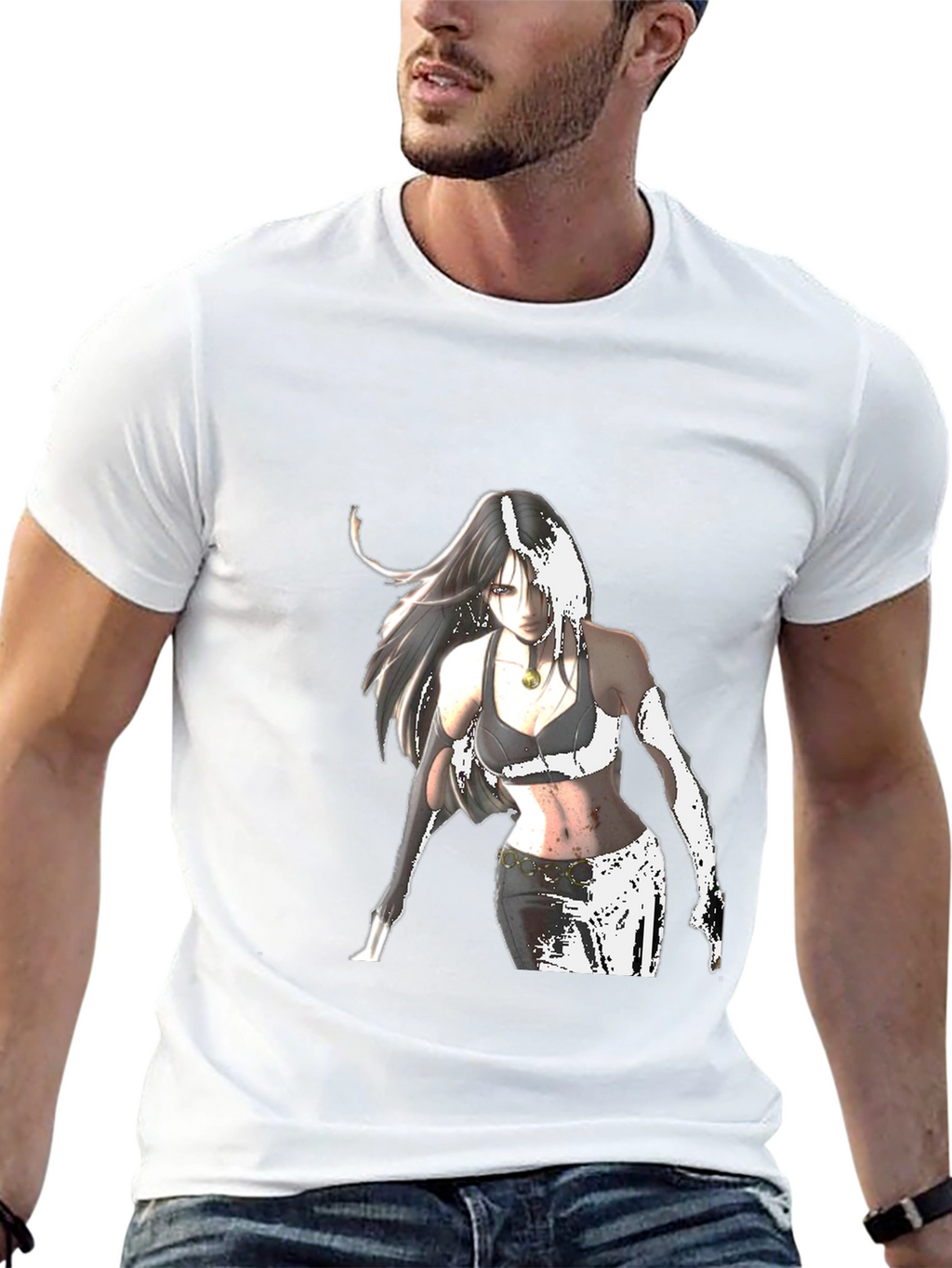 Anime Girl Graphic Black T-Shirt