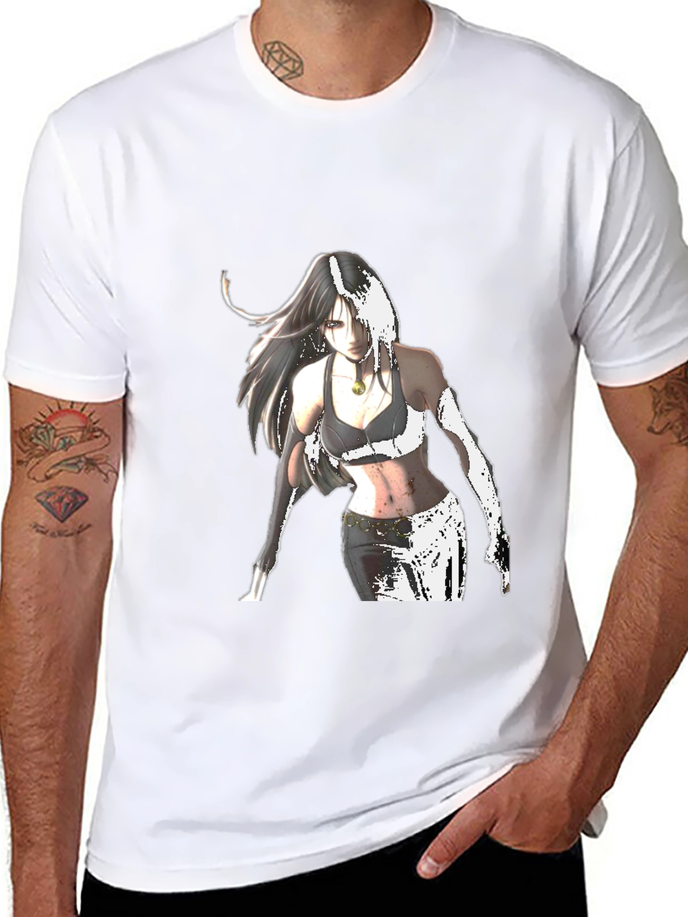 Anime Girl Graphic Black T-Shirt