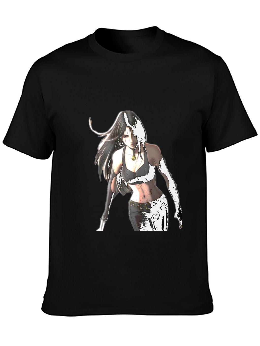 Anime Girl Graphic Black T-Shirt
