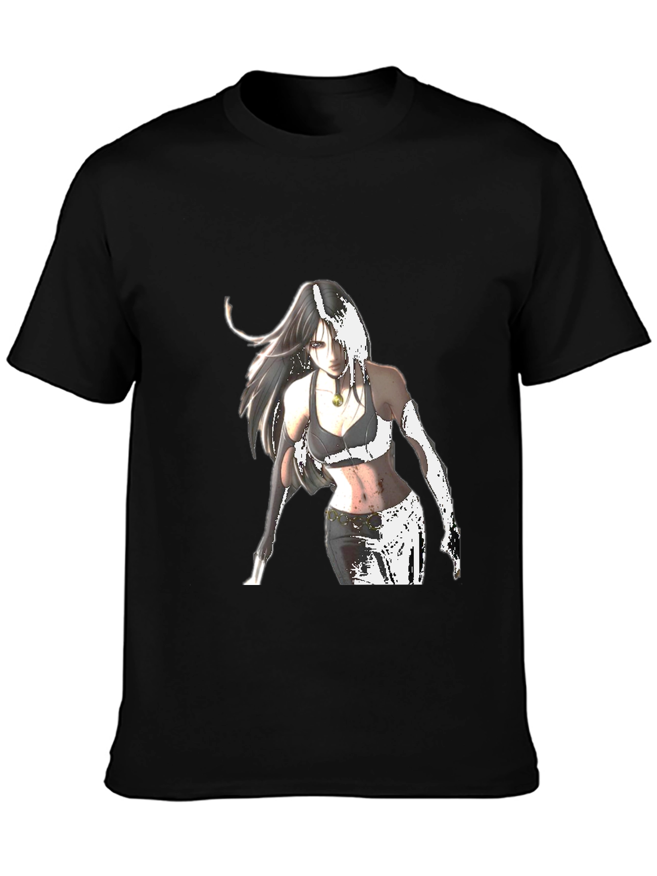 Anime Girl Graphic Black T-Shirt