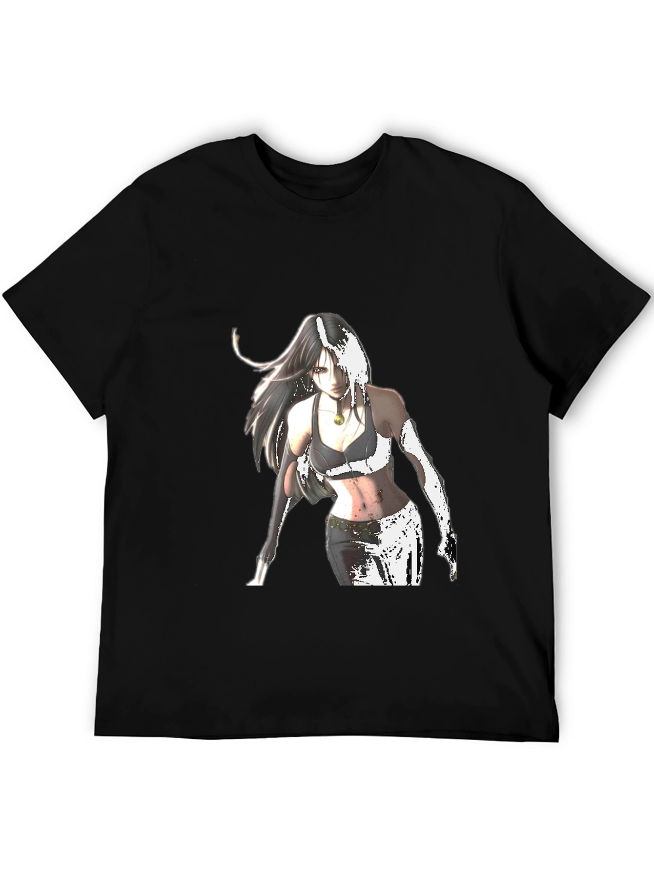 Anime Girl Graphic Black T-Shirt