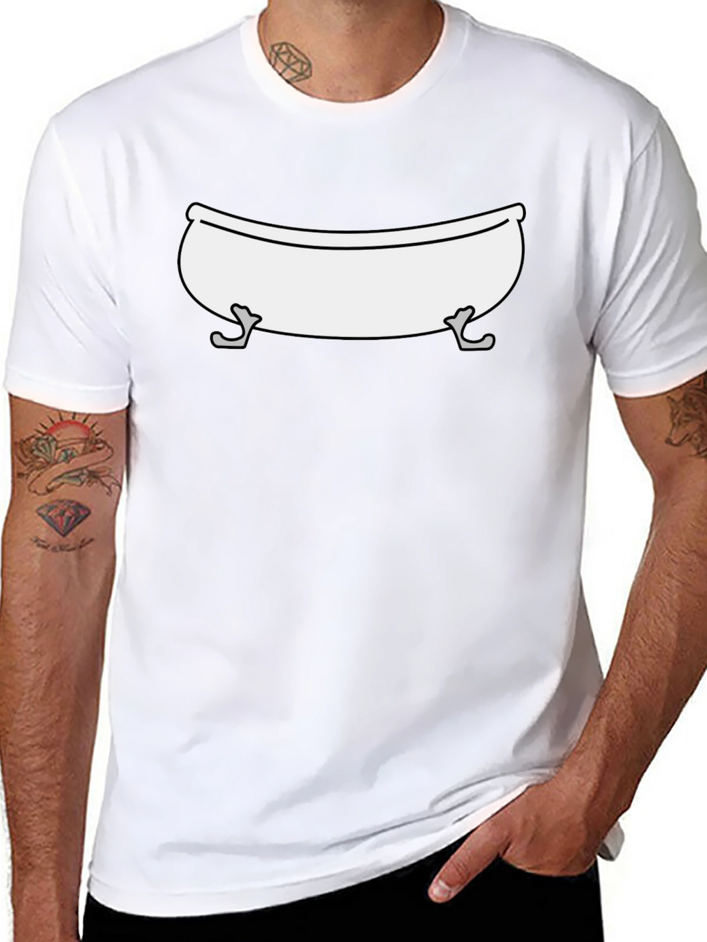 Bathtub Graphic T-Shirt - Mens Black Cotton Tee