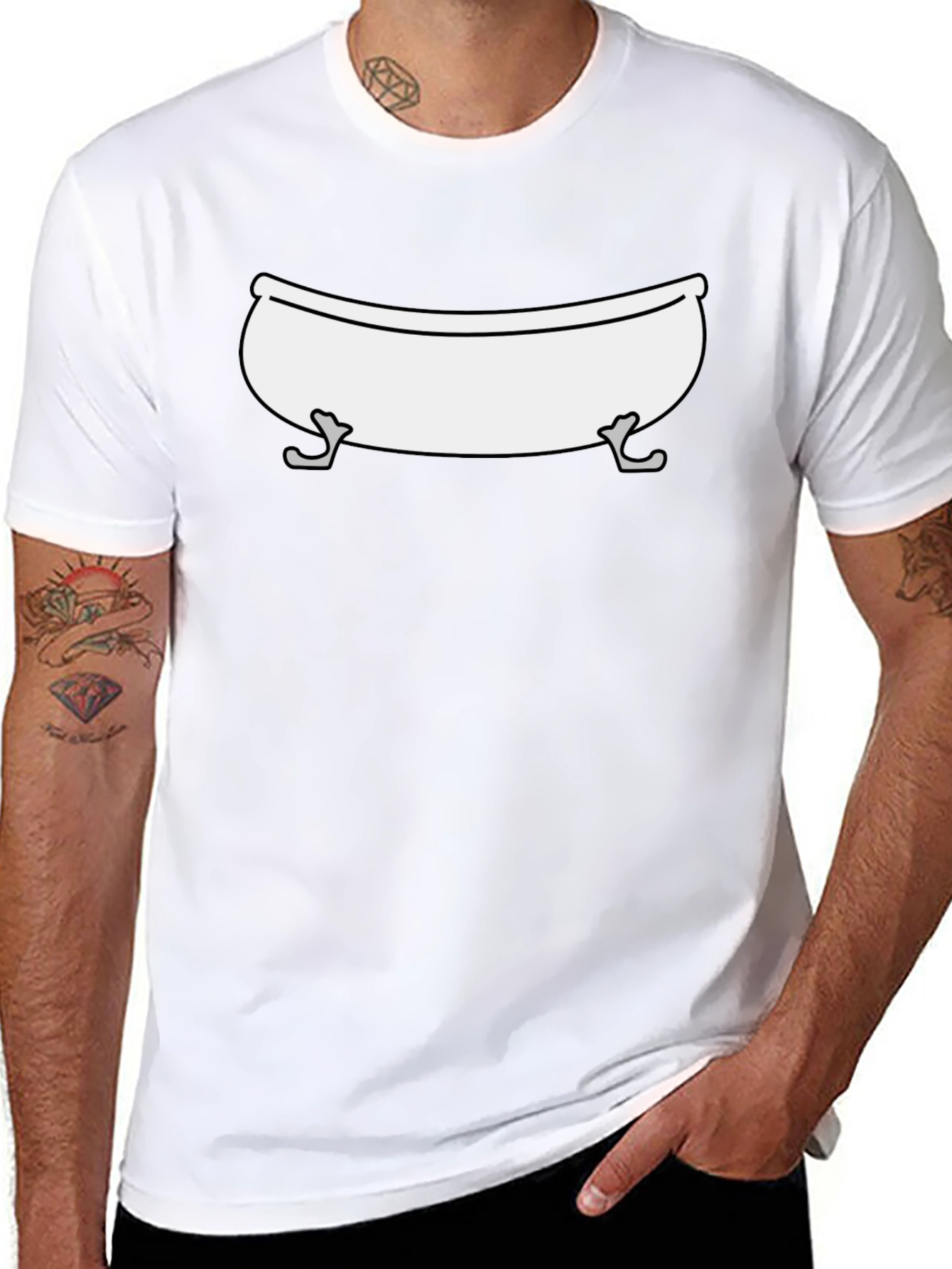 Bathtub Graphic T-Shirt - Mens Black Cotton Tee