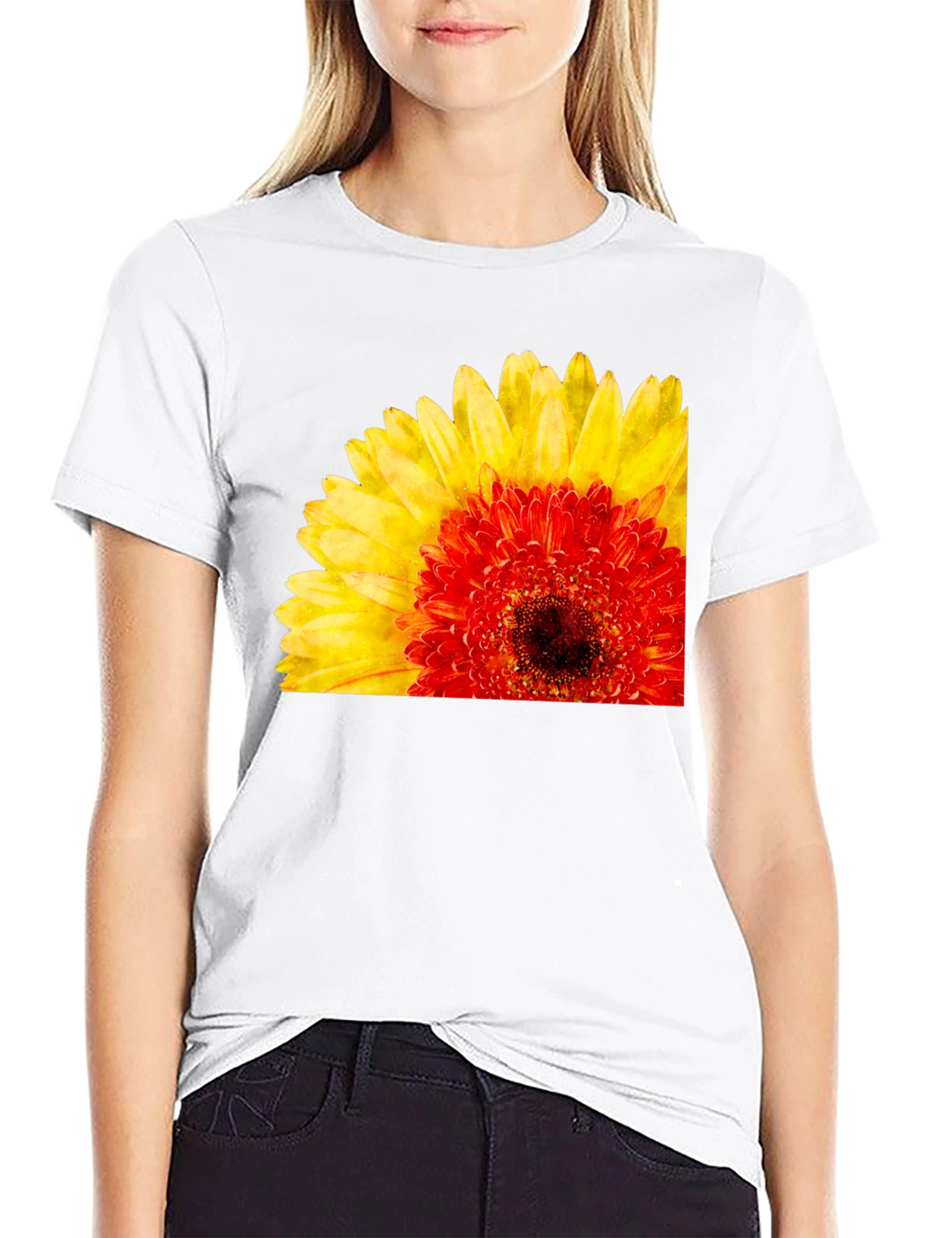 Floral Print Crew Neck Short Sleeve T-Shirt