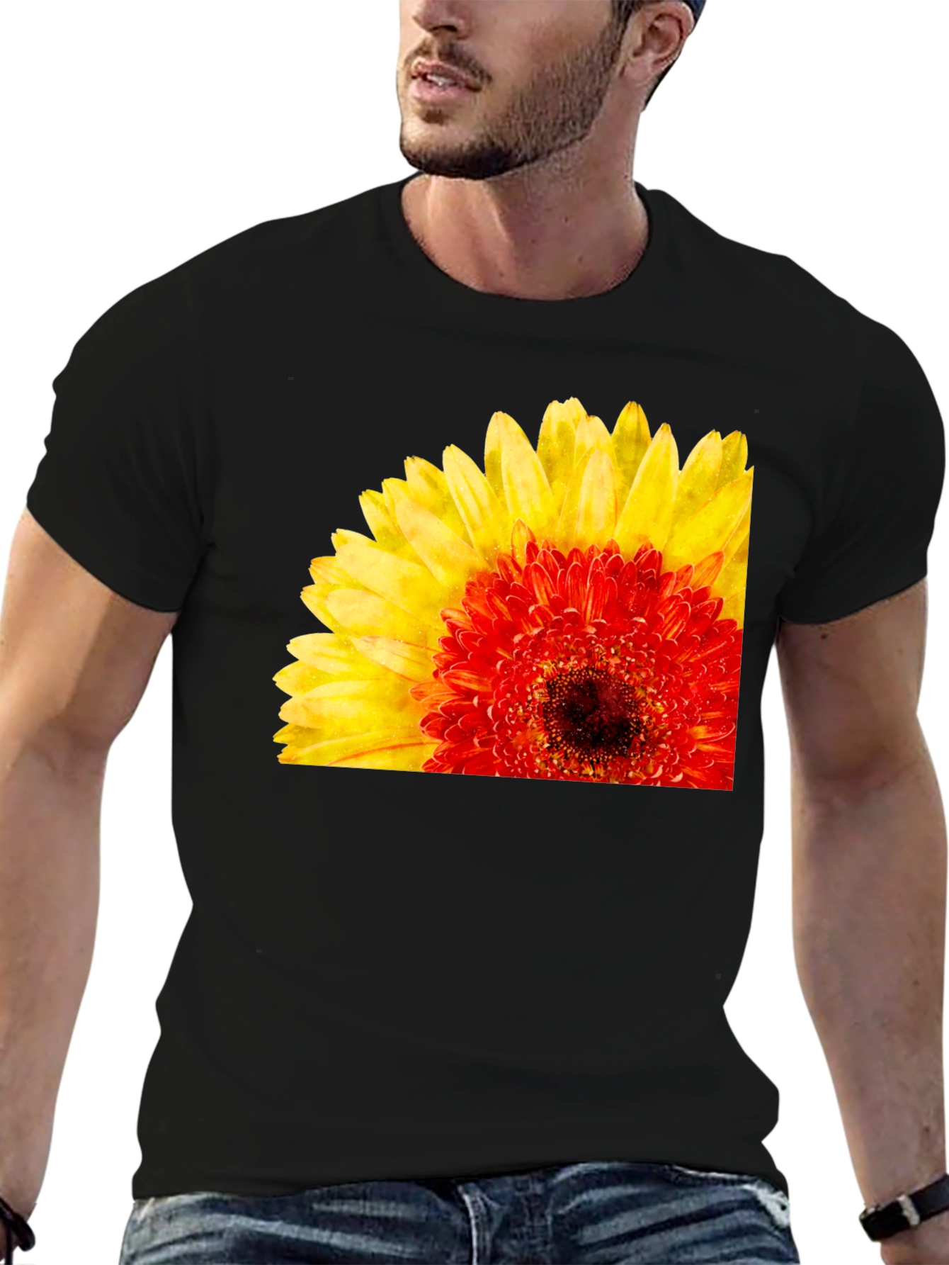Floral Print Crew Neck Short Sleeve T-Shirt
