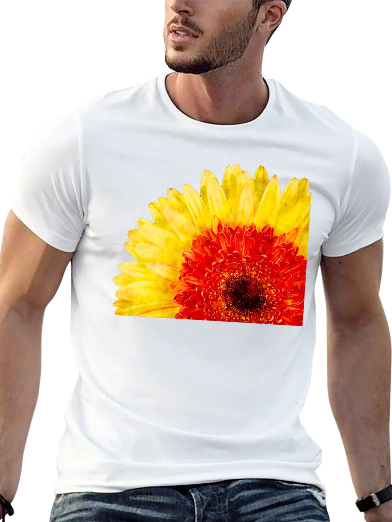 Floral Print Crew Neck Short Sleeve T-Shirt