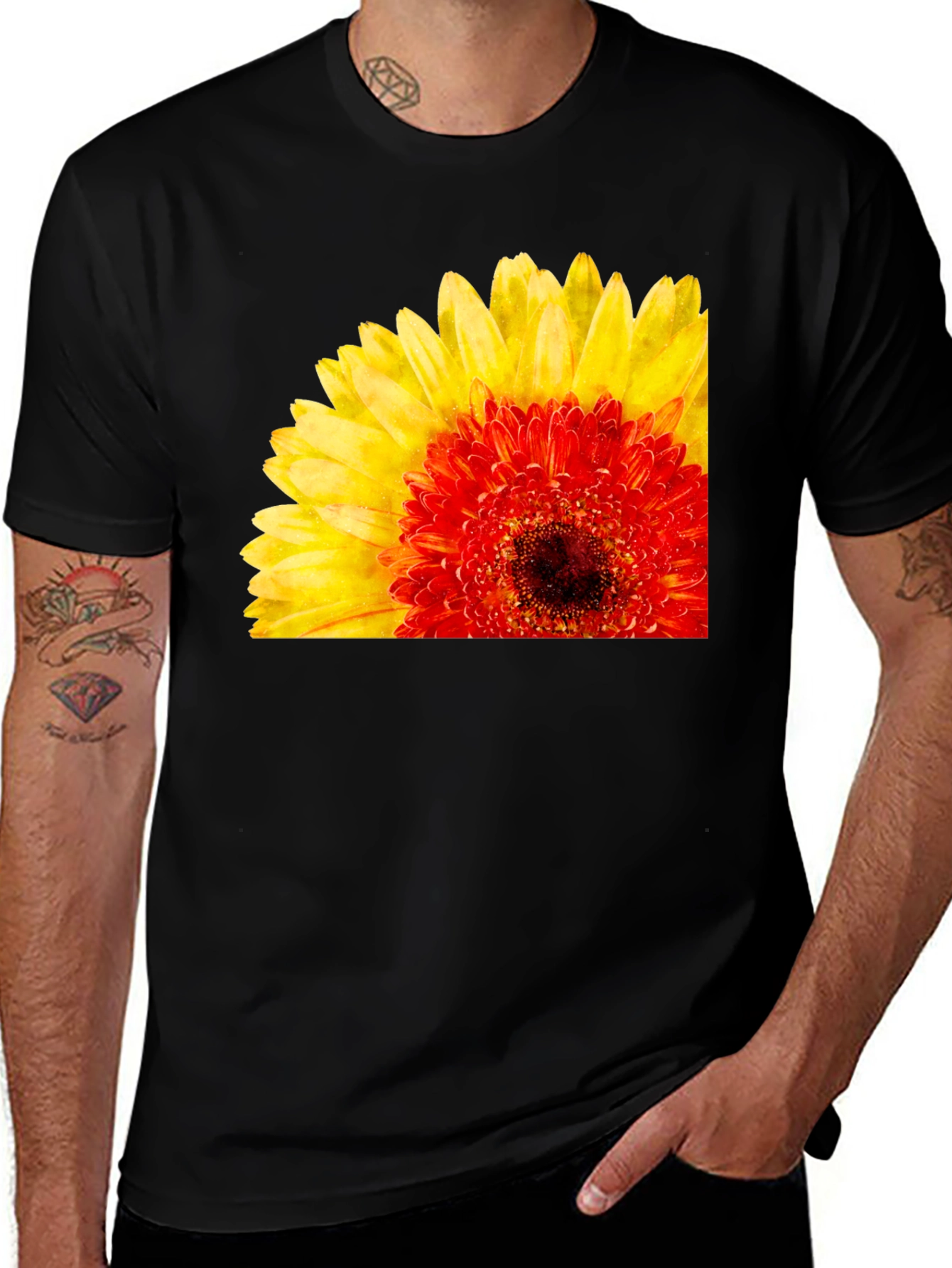 Floral Print Crew Neck Short Sleeve T-Shirt