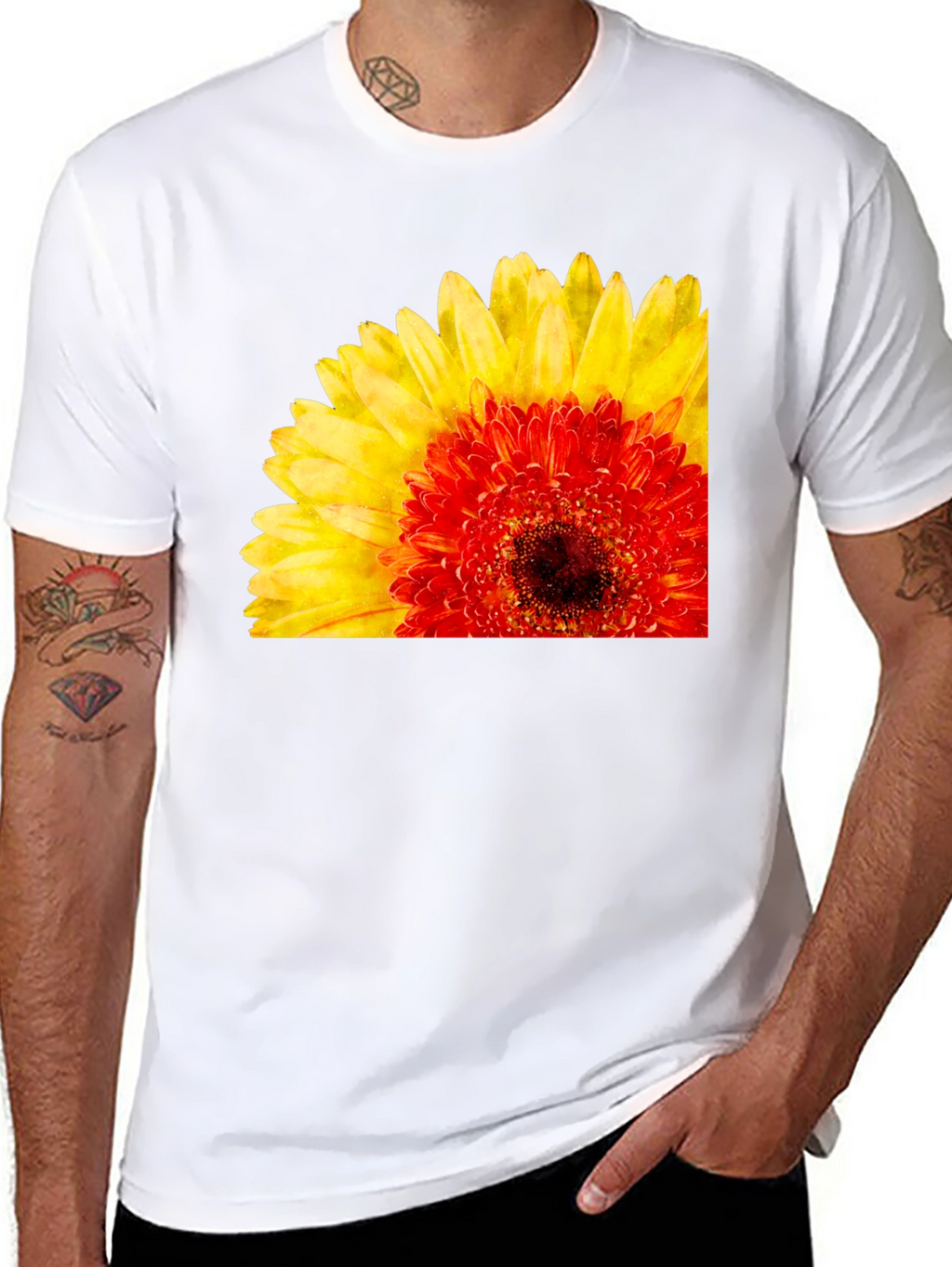 Floral Print Crew Neck Short Sleeve T-Shirt