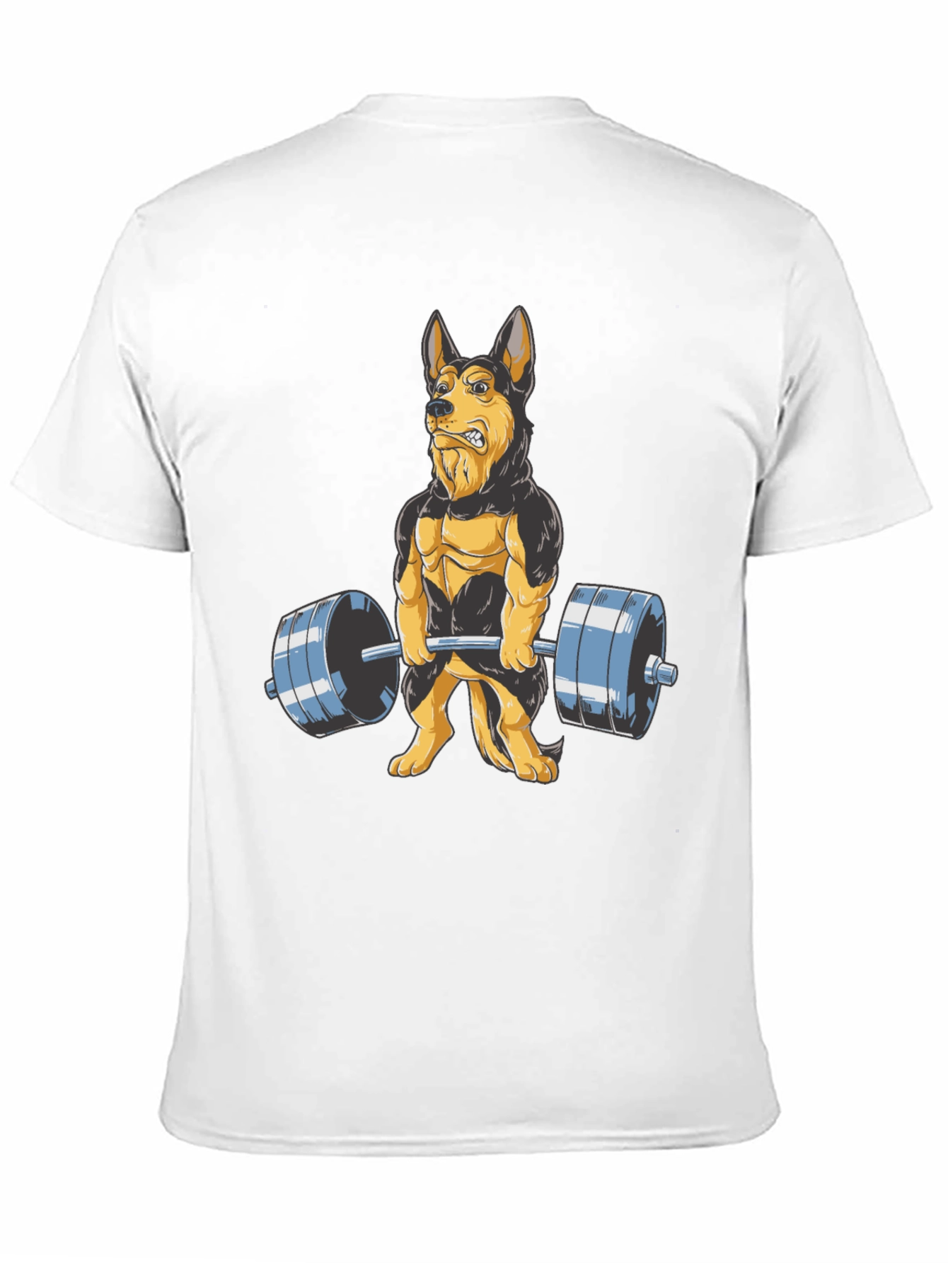Dog Lifting Weights Graphic Tee - Black