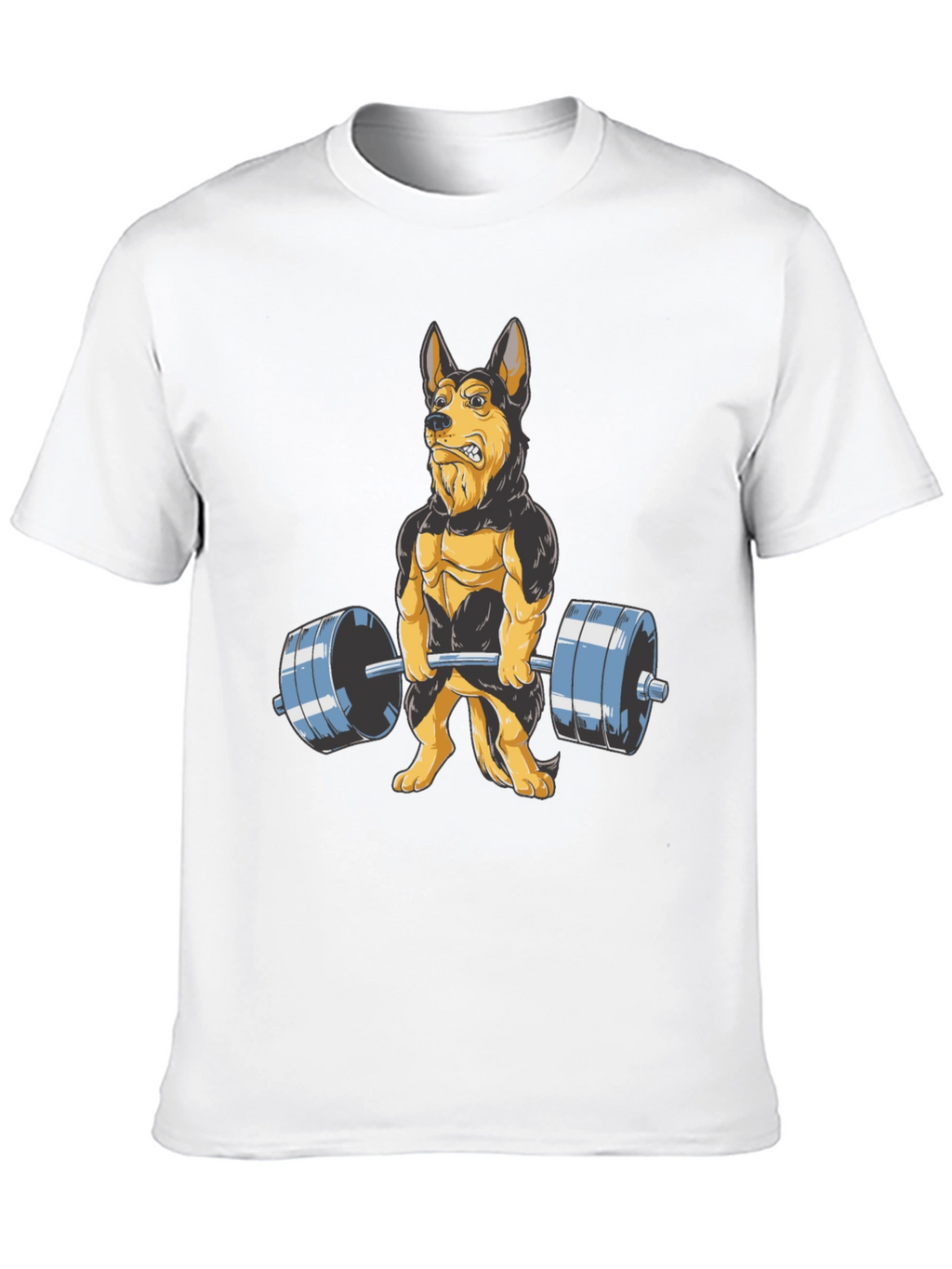 Dog Lifting Weights Graphic Tee - Black